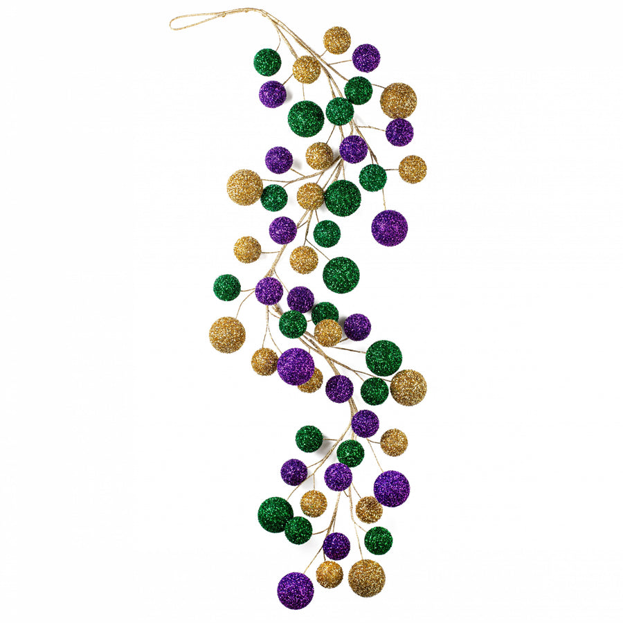 72" V-Cut Foil Jumbo Ball Garland: Mardi Gras detail photo 3