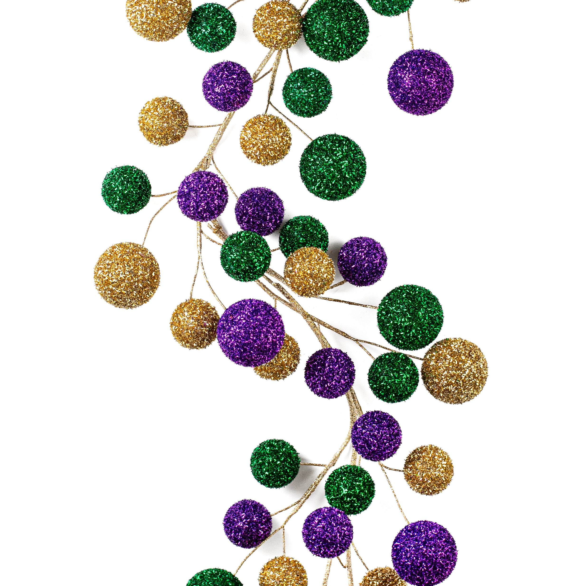 72" V-Cut Foil Jumbo Ball Garland: Mardi Gras Item Number: XG675074
