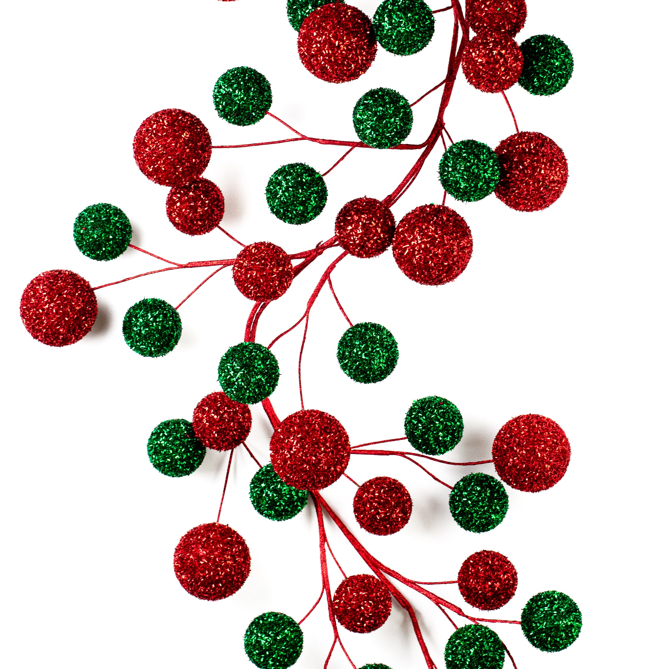 72" V-Cut Foil Jumbo Ball Garland: Red & Emerald Green Item Number: XG675062
