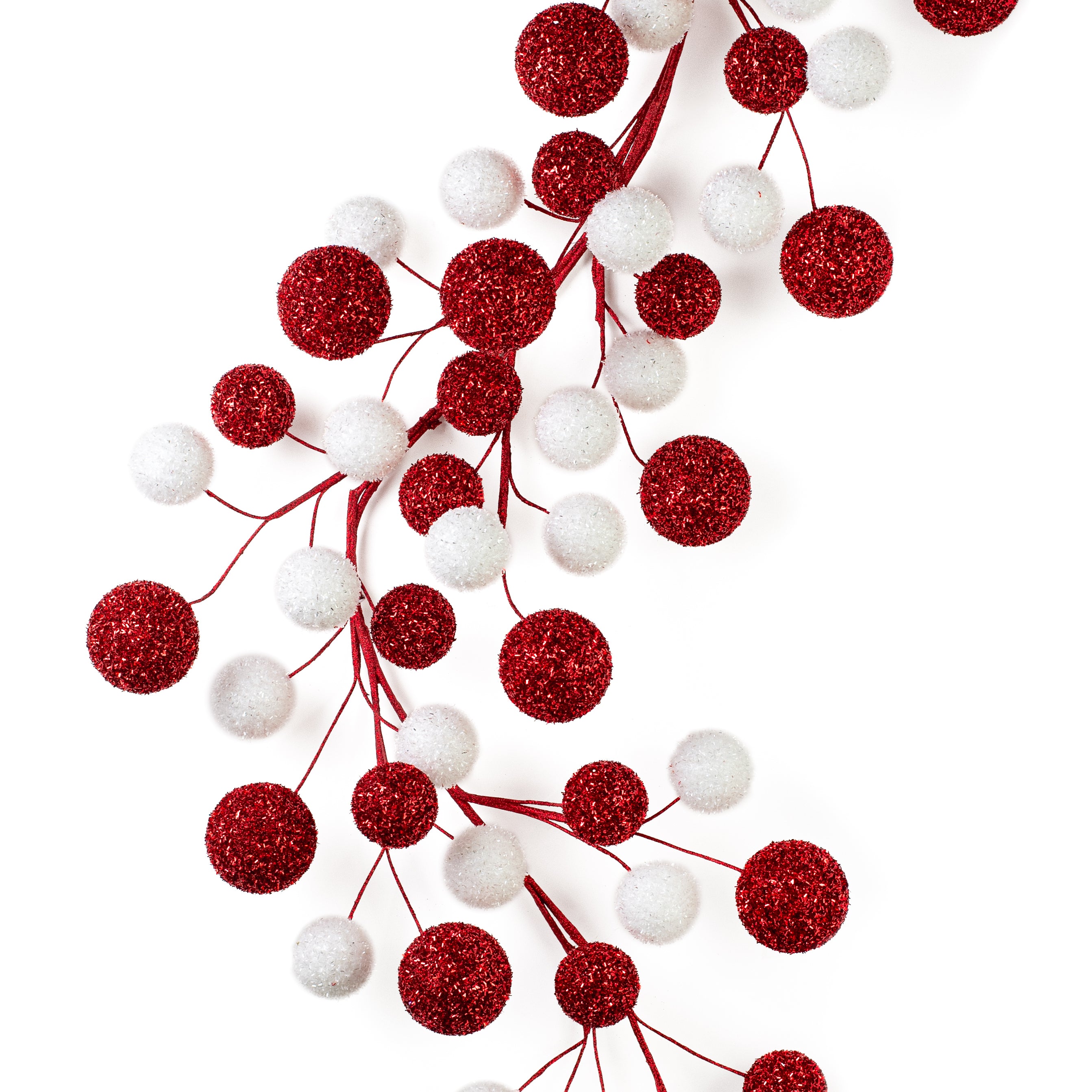 72" V-Cut Foil Jumbo Ball Garland: Red & White Item Number: XG675091