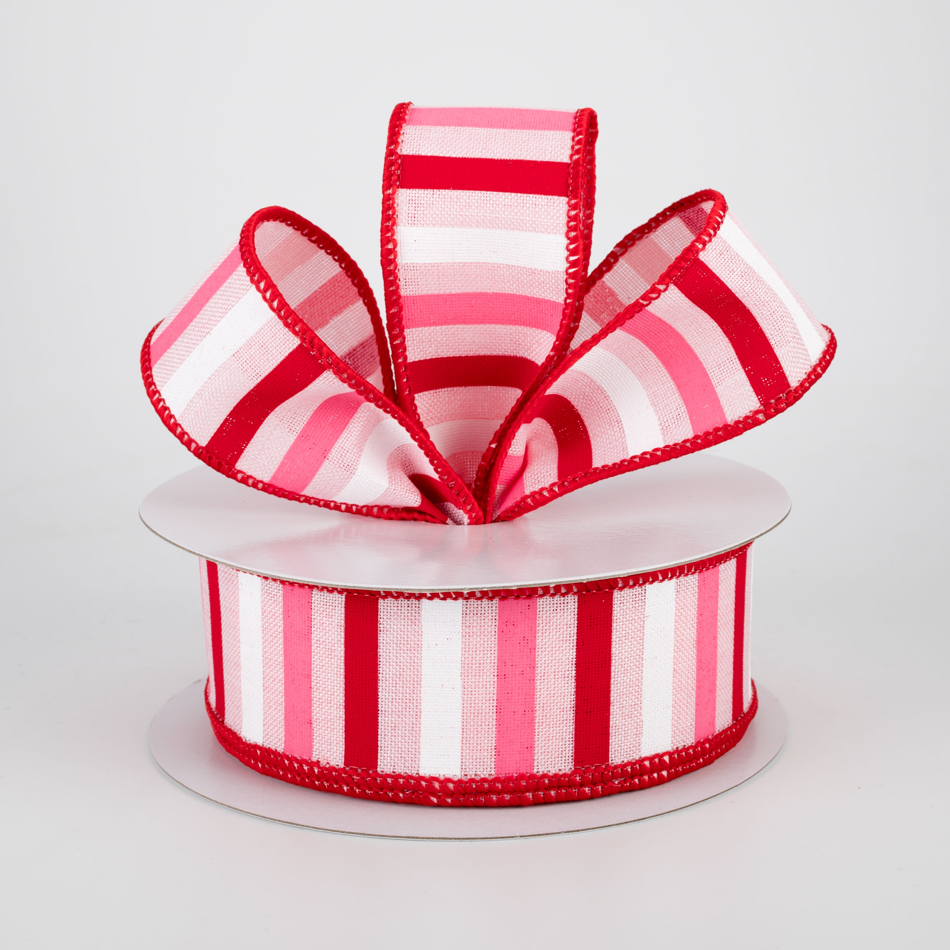 1.5" Valentine Horizontal Stripe Ribbon: Pale Pink (10 Yards) Lifestyle Photo