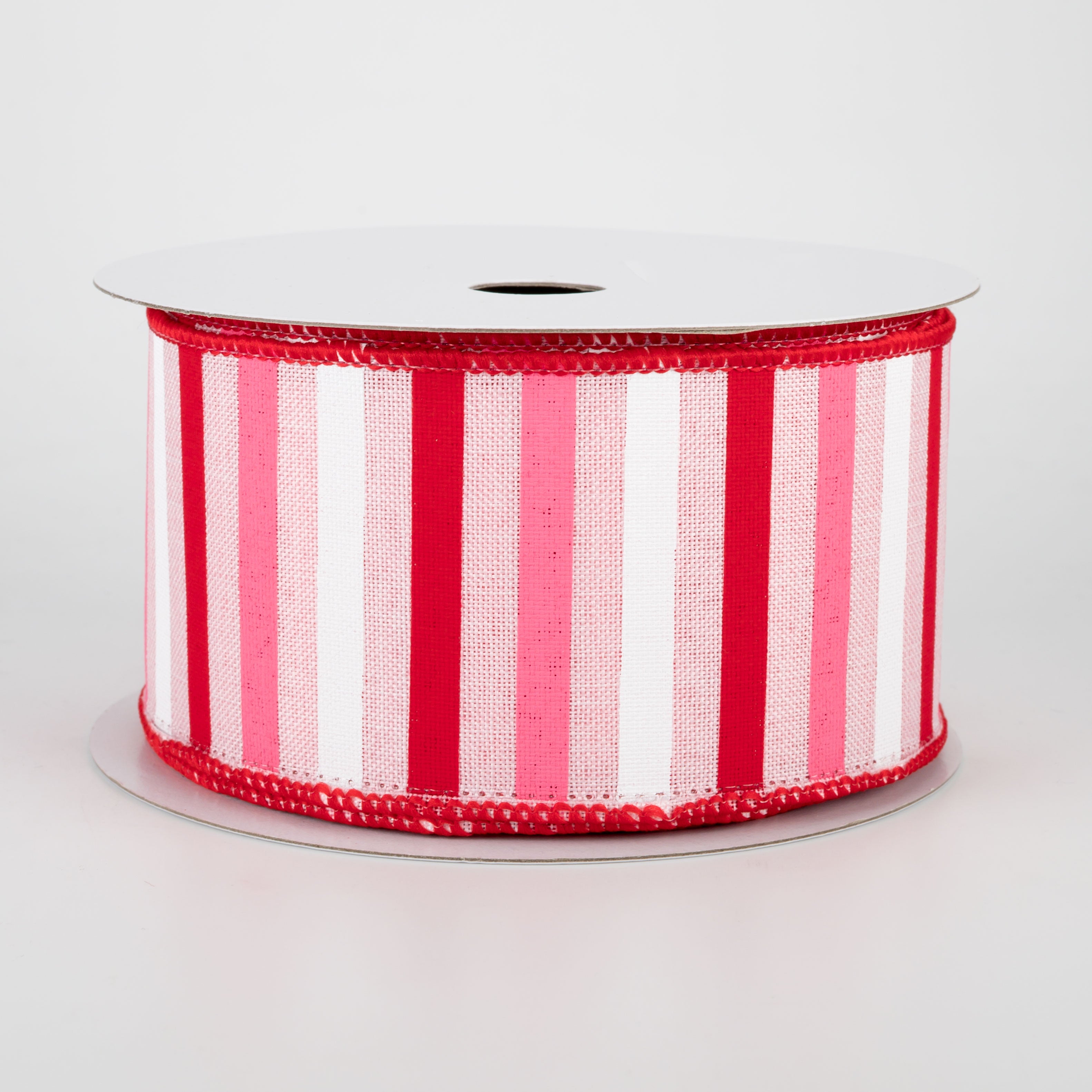 2.5" Valentine Horizontal Stripe Ribbon: Pale Pink (10 Yards)