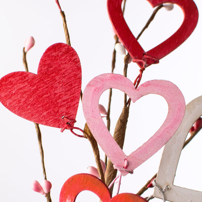 20" Valentine's Day Wooden Cutout Heart Spray Lifestyle Photo