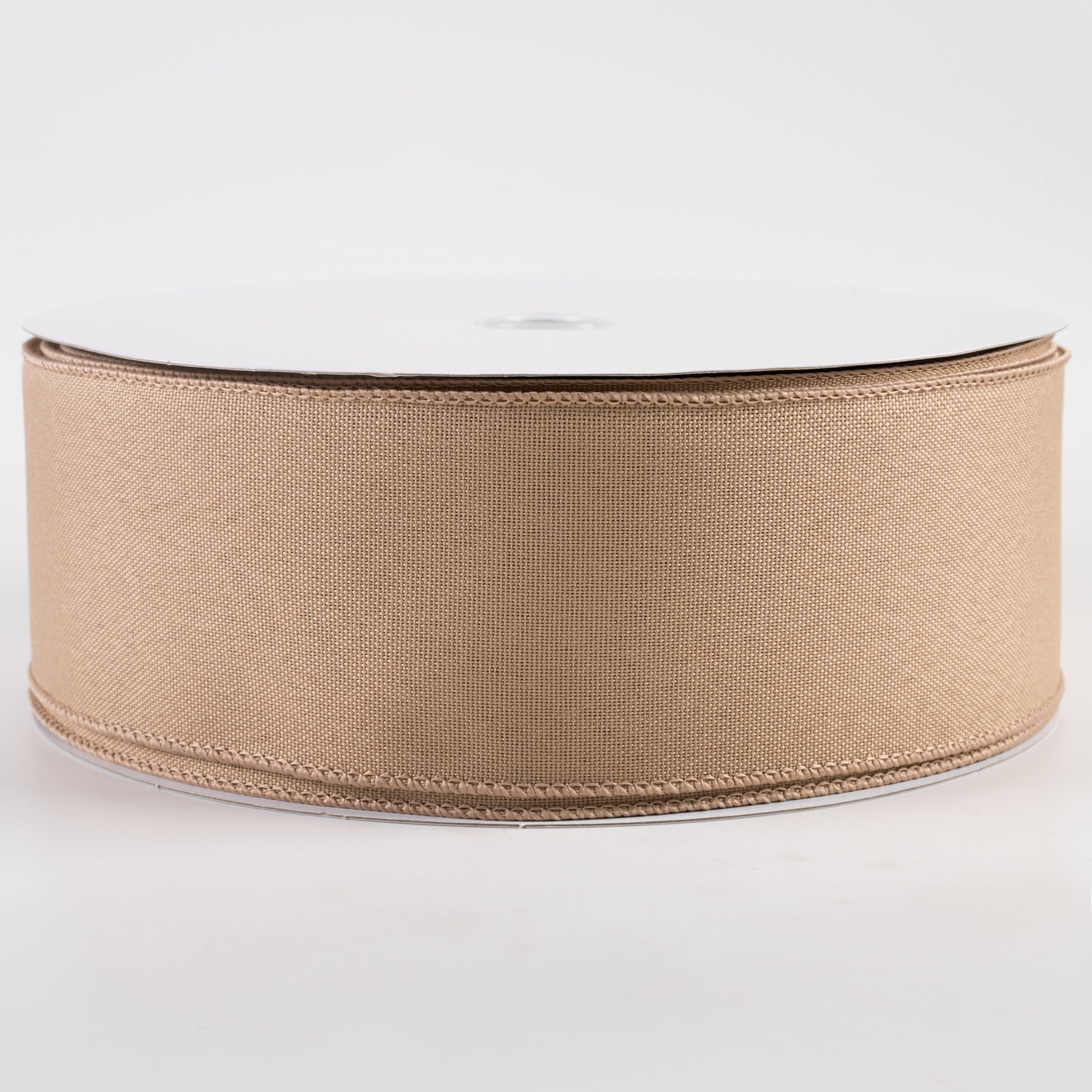 2.5" Value Faux Burlap Ribbon: Beige (50 Yards)