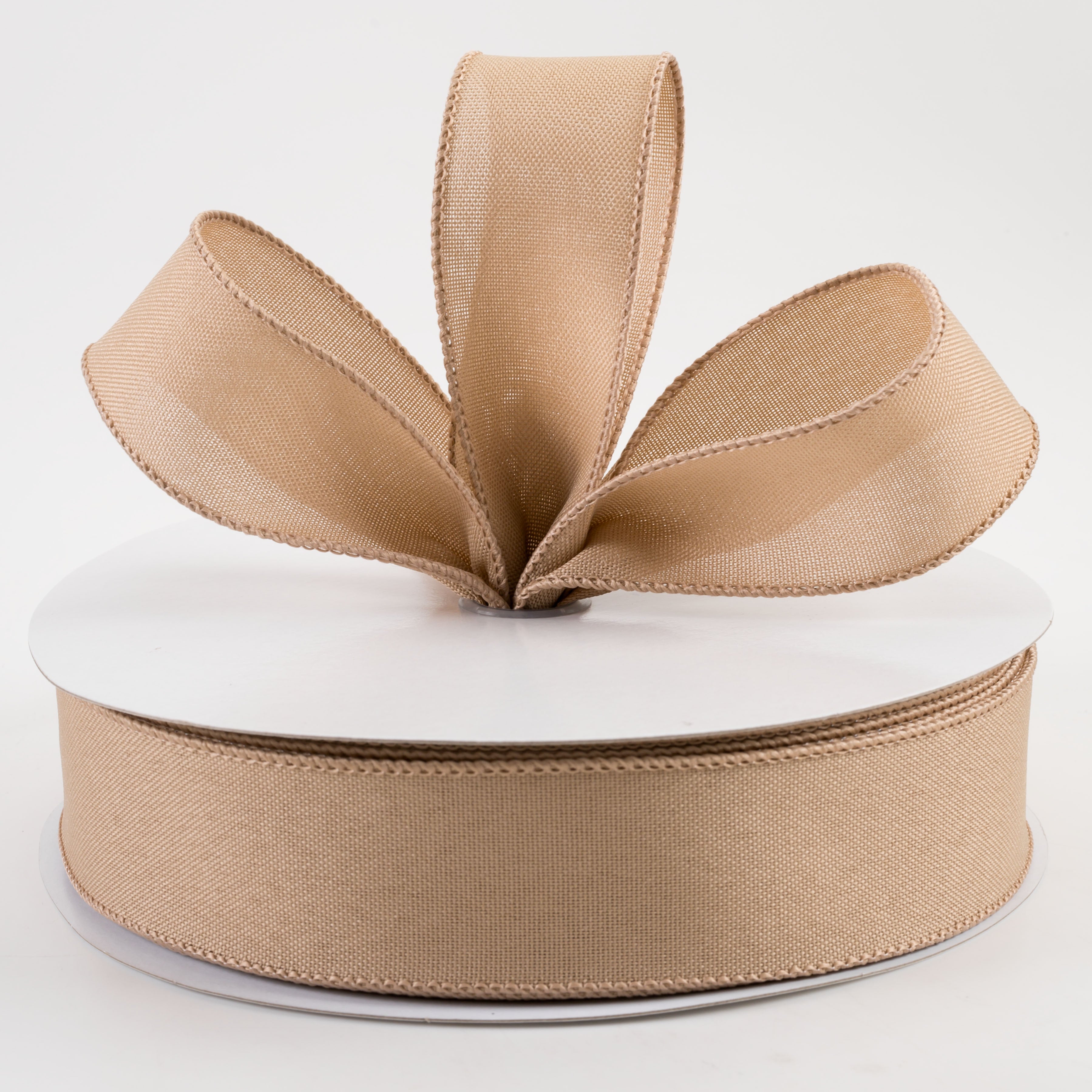 1.5" Value Faux Burlap Ribbon: Beige (50 Yards) Lifestyle Photo