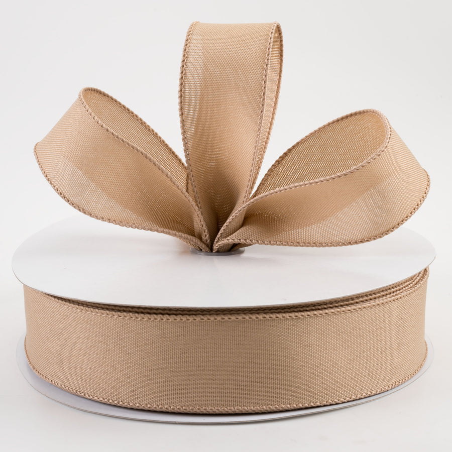 1.5" Value Faux Burlap Ribbon: Beige (50 Yards) Lifestyle Photo