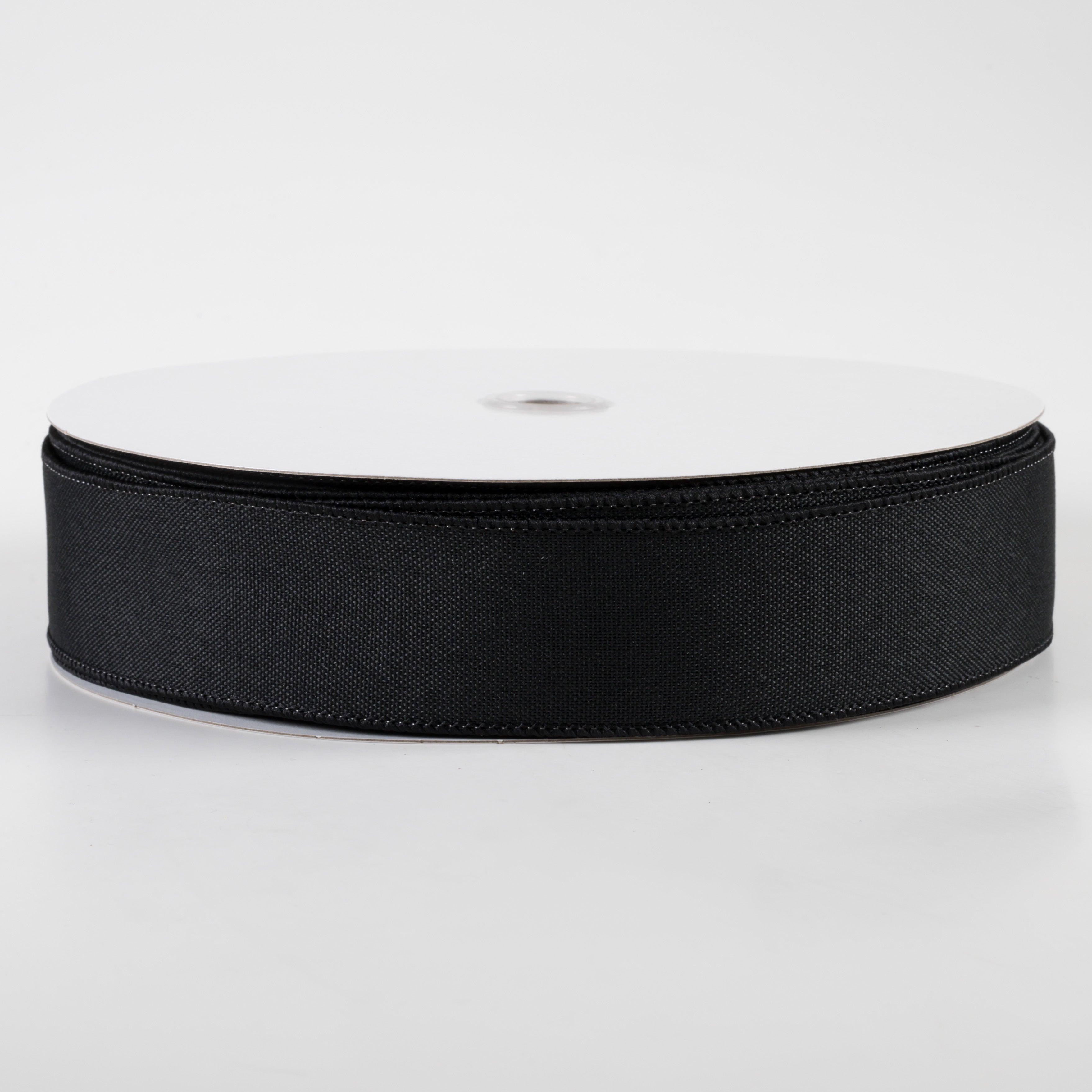 1.5" Value Faux Burlap Ribbon: Black (50 Yards)