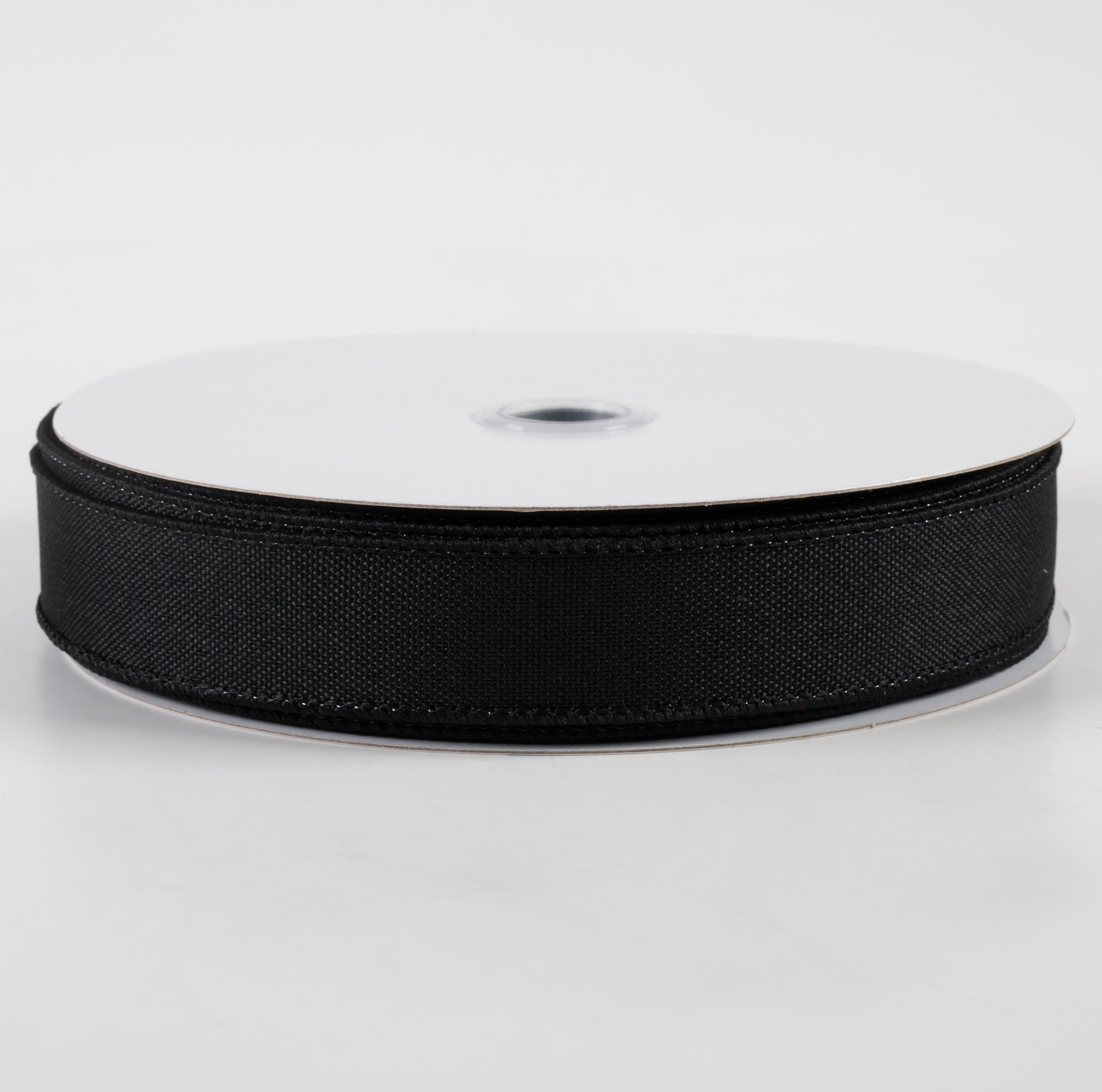 7/8" Value Faux Burlap Ribbon: Black (25 Yards)