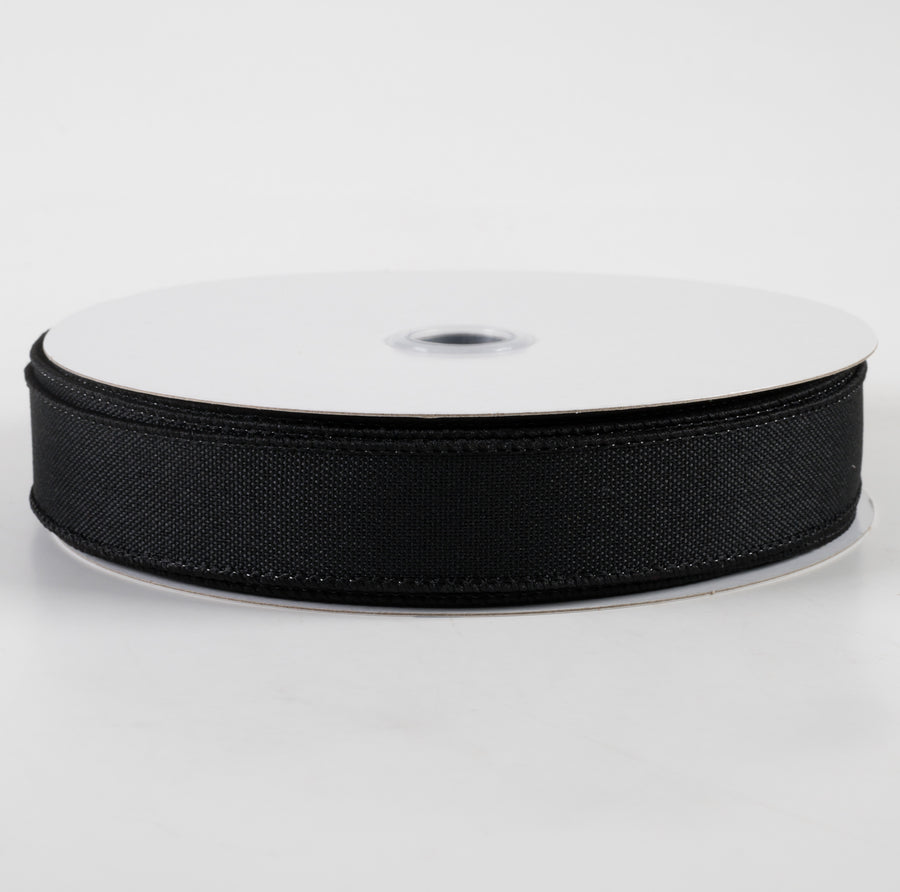 7/8" Value Faux Burlap Ribbon: Black (25 Yards)
