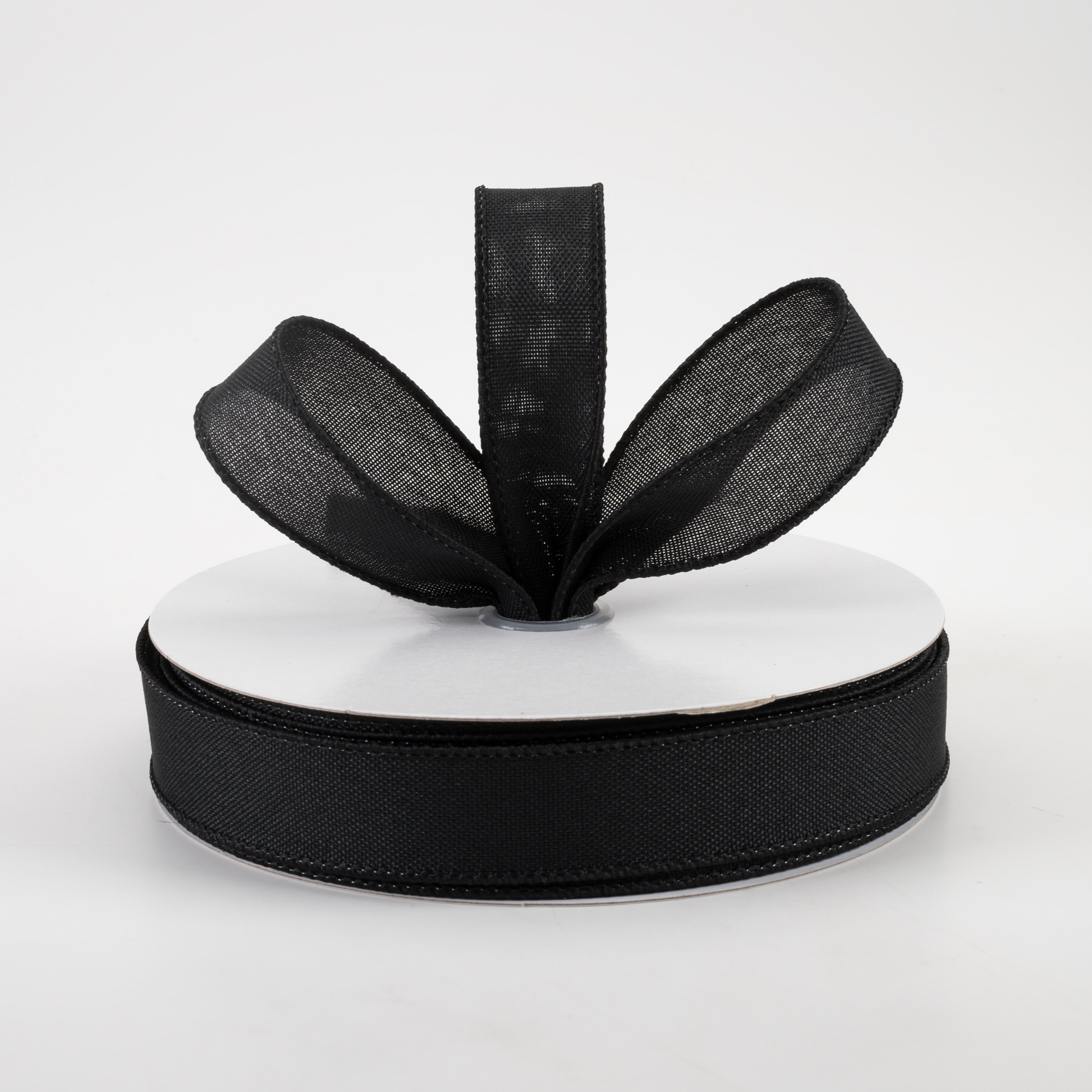 7/8" Value Faux Burlap Ribbon: Black (25 Yards) Lifestyle Photo