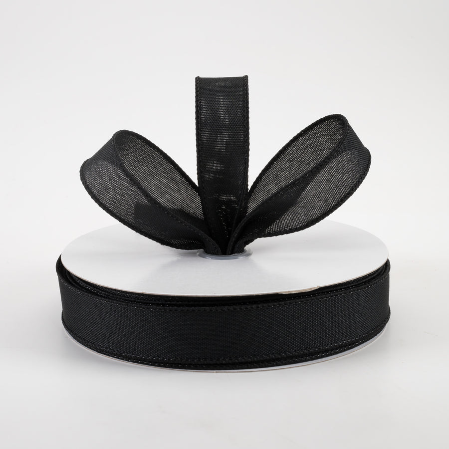 7/8" Value Faux Burlap Ribbon: Black (25 Yards) Lifestyle Photo