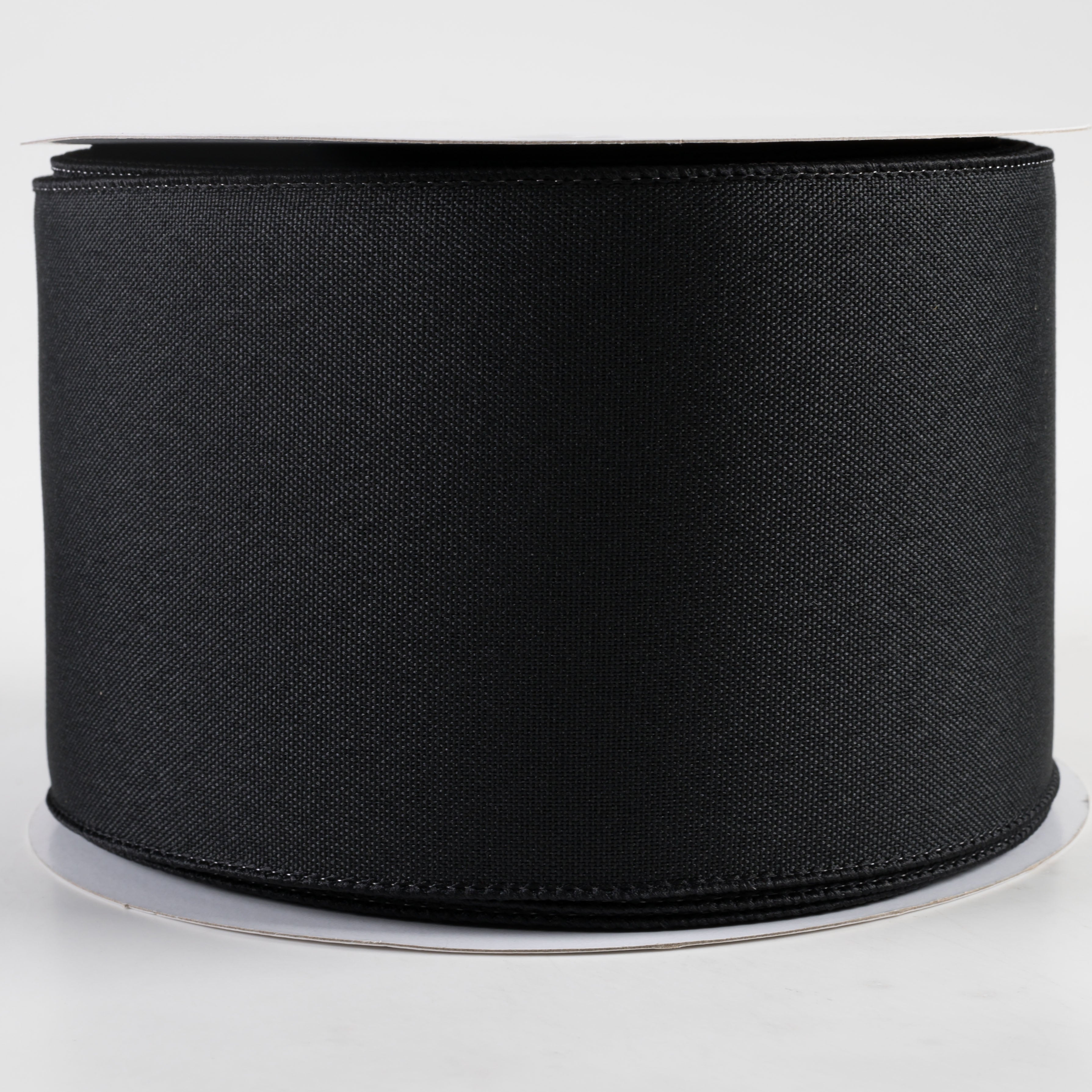 4" Value Faux Burlap Ribbon: Black (100 Feet)