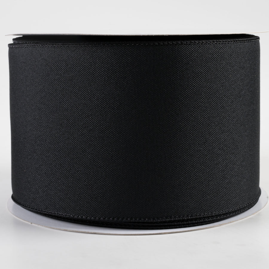 4" Value Faux Burlap Ribbon: Black (100 Feet)