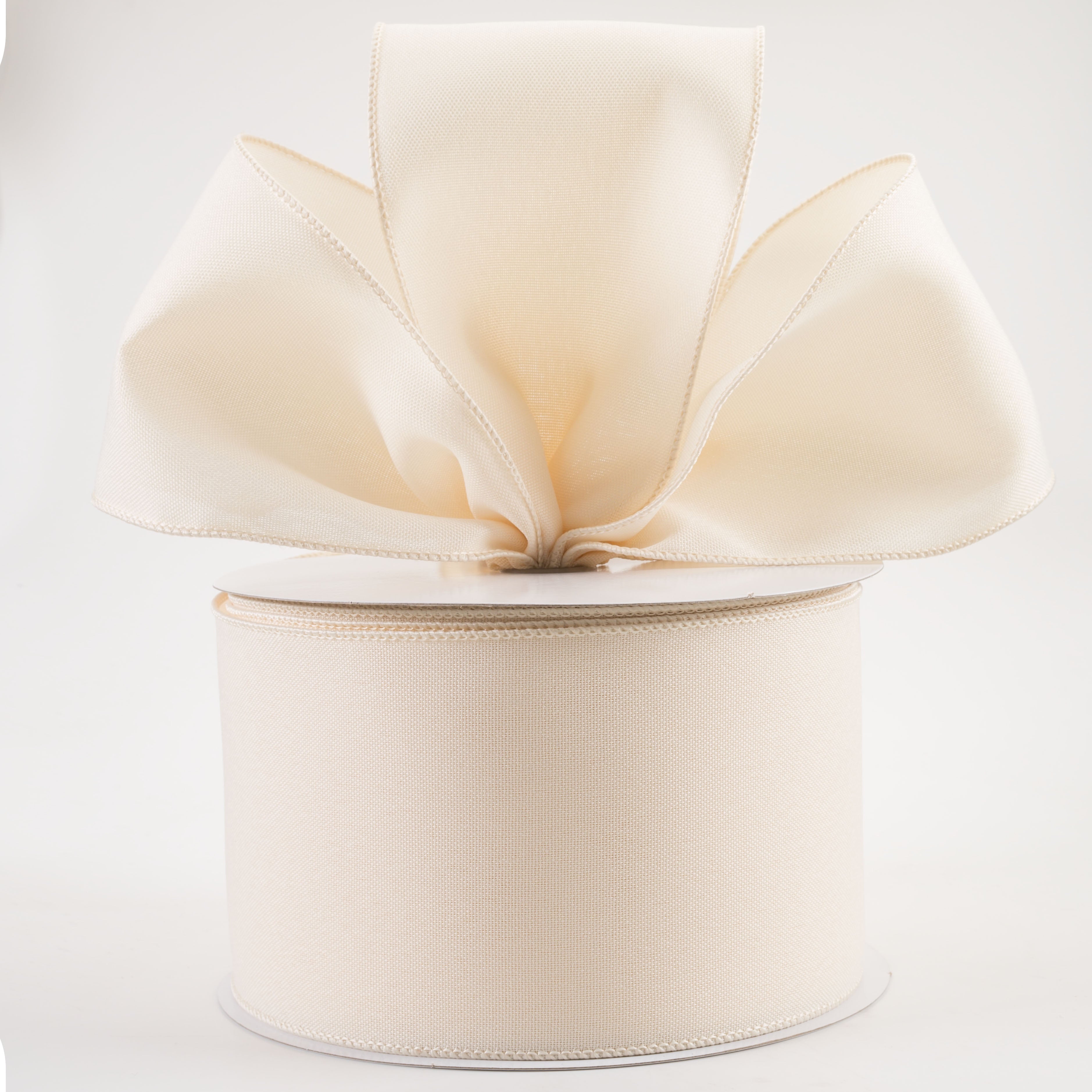 4" Value Faux Burlap Ribbon: Cream (100 Feet) Lifestyle Photo
