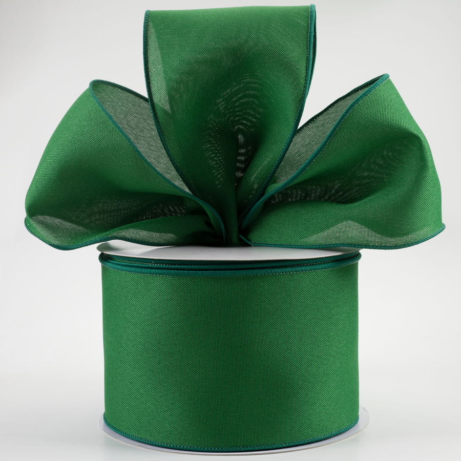 4" Value Faux Burlap Ribbon: Emerald Green (100 Feet) Lifestyle Photo