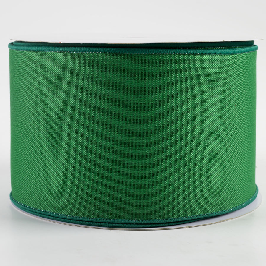 4" Value Faux Burlap Ribbon: Emerald Green (100 Feet)