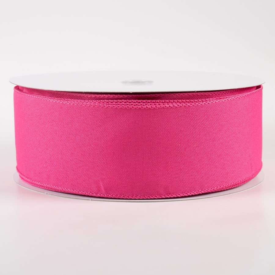 2.5" Value Faux Burlap Ribbon: Fuchsia (50 Yards)