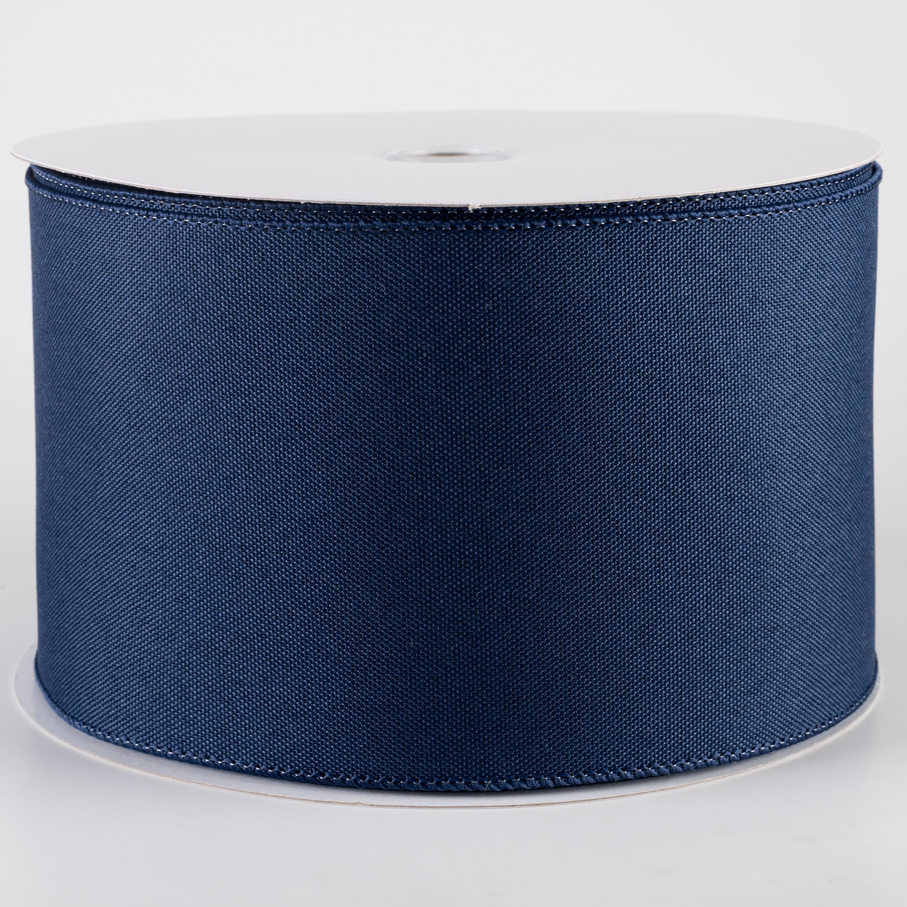 4" Value Faux Burlap Ribbon: Navy Blue (100 Feet)