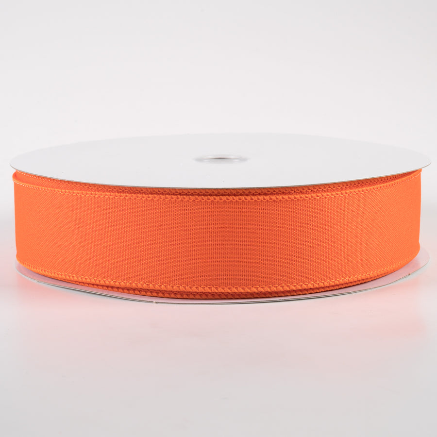 1.5" Value Faux Burlap Ribbon: Orange (50 Yards)