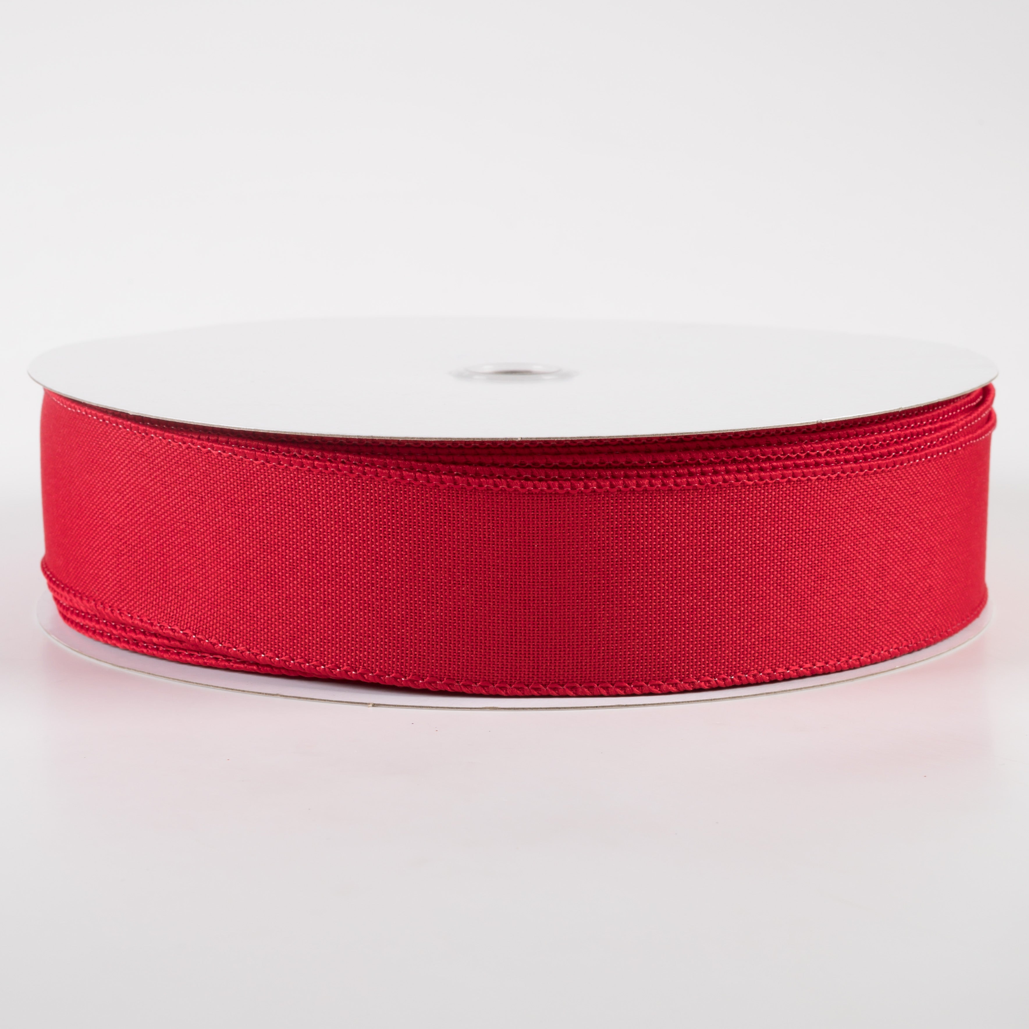 1.5" Value Faux Burlap Ribbon: Red (50 Yards)