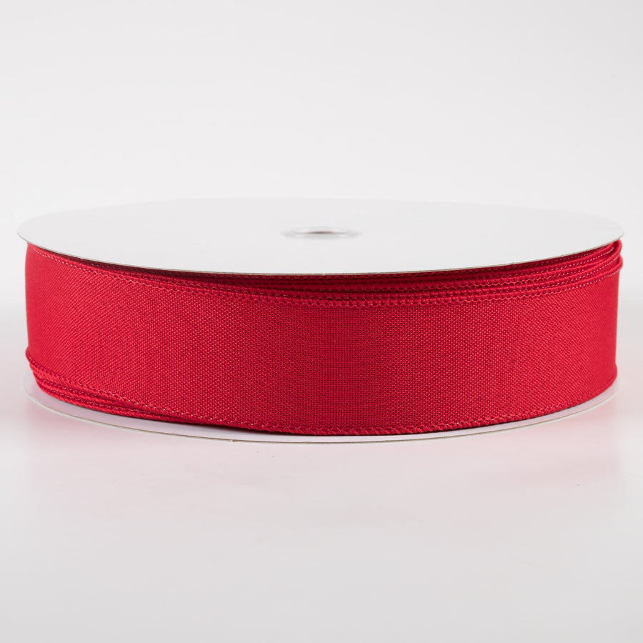 1.5" Value Faux Burlap Ribbon: Red (50 Yards)