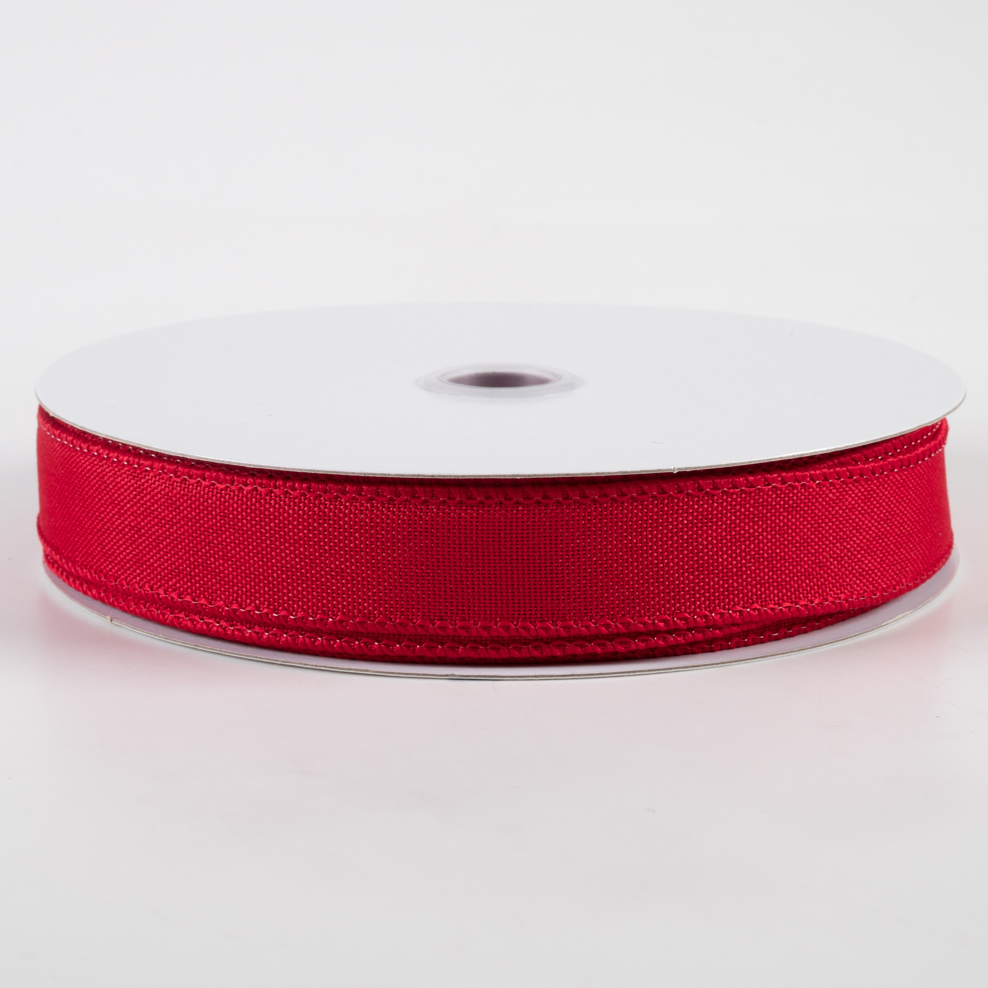 7/8" Value Faux Burlap Ribbon: Red (25 Yards)