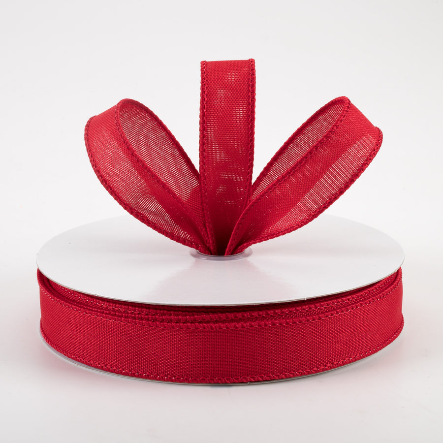 7/8" Value Faux Burlap Ribbon: Red (25 Yards) Lifestyle Photo