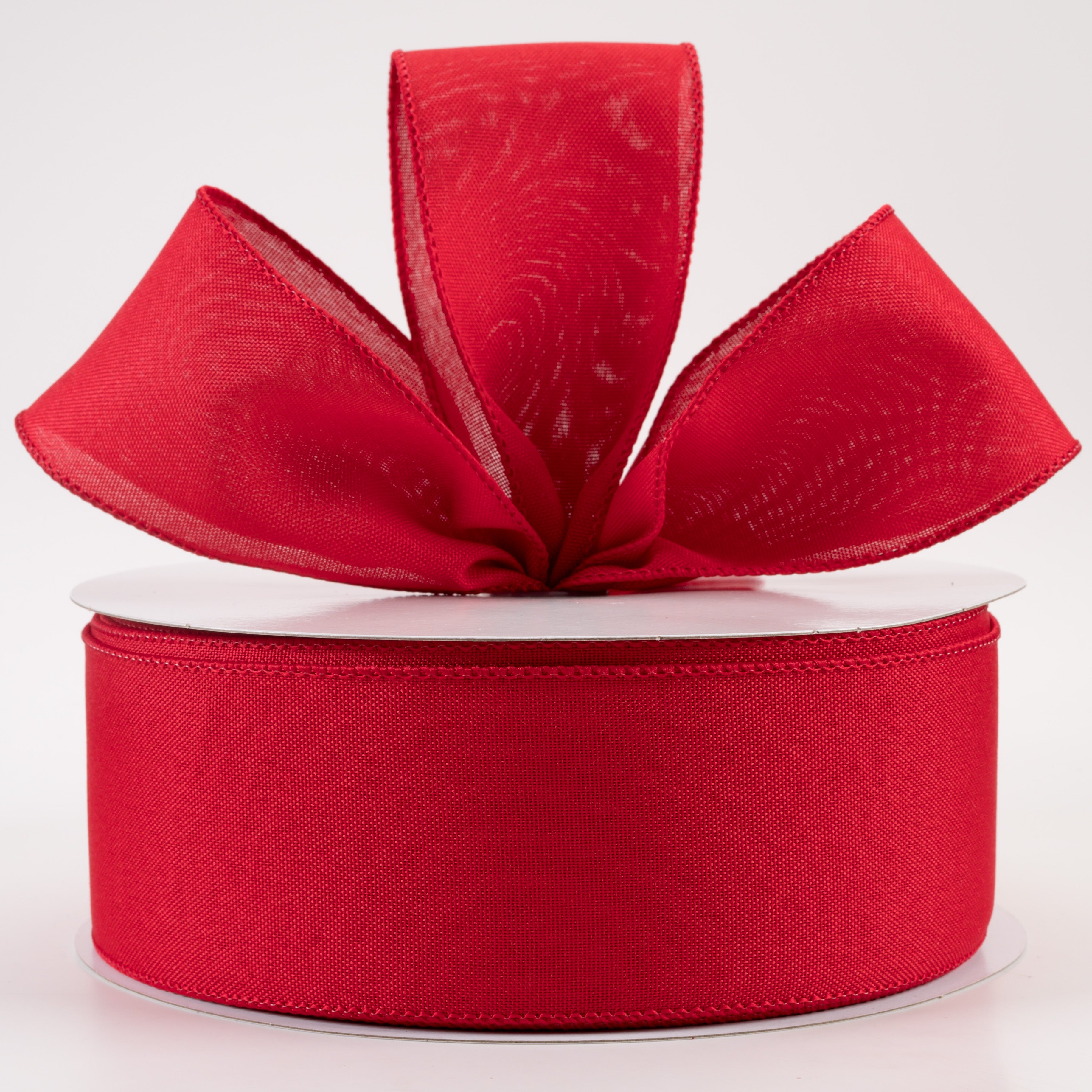 2.5" Value Faux Burlap Ribbon: Red (50 Yards) Lifestyle Photo