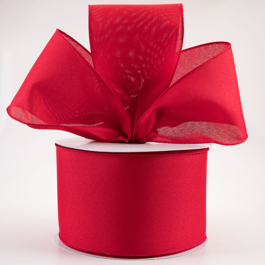 4" Value Faux Burlap Ribbon: Red (100 Feet) Lifestyle Photo