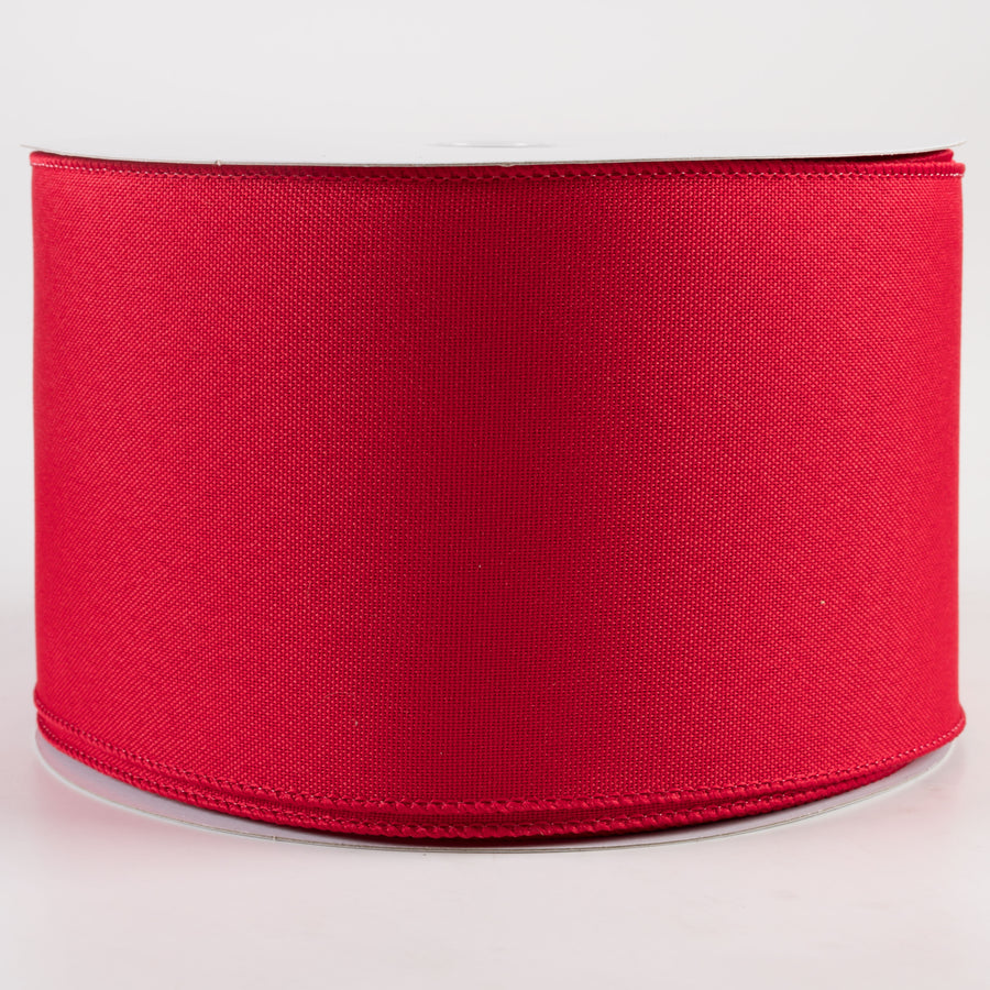 4" Value Faux Burlap Ribbon: Red (100 Feet)