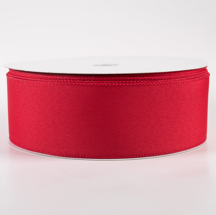 2.5" Value Faux Burlap Ribbon: Red (50 Yards)