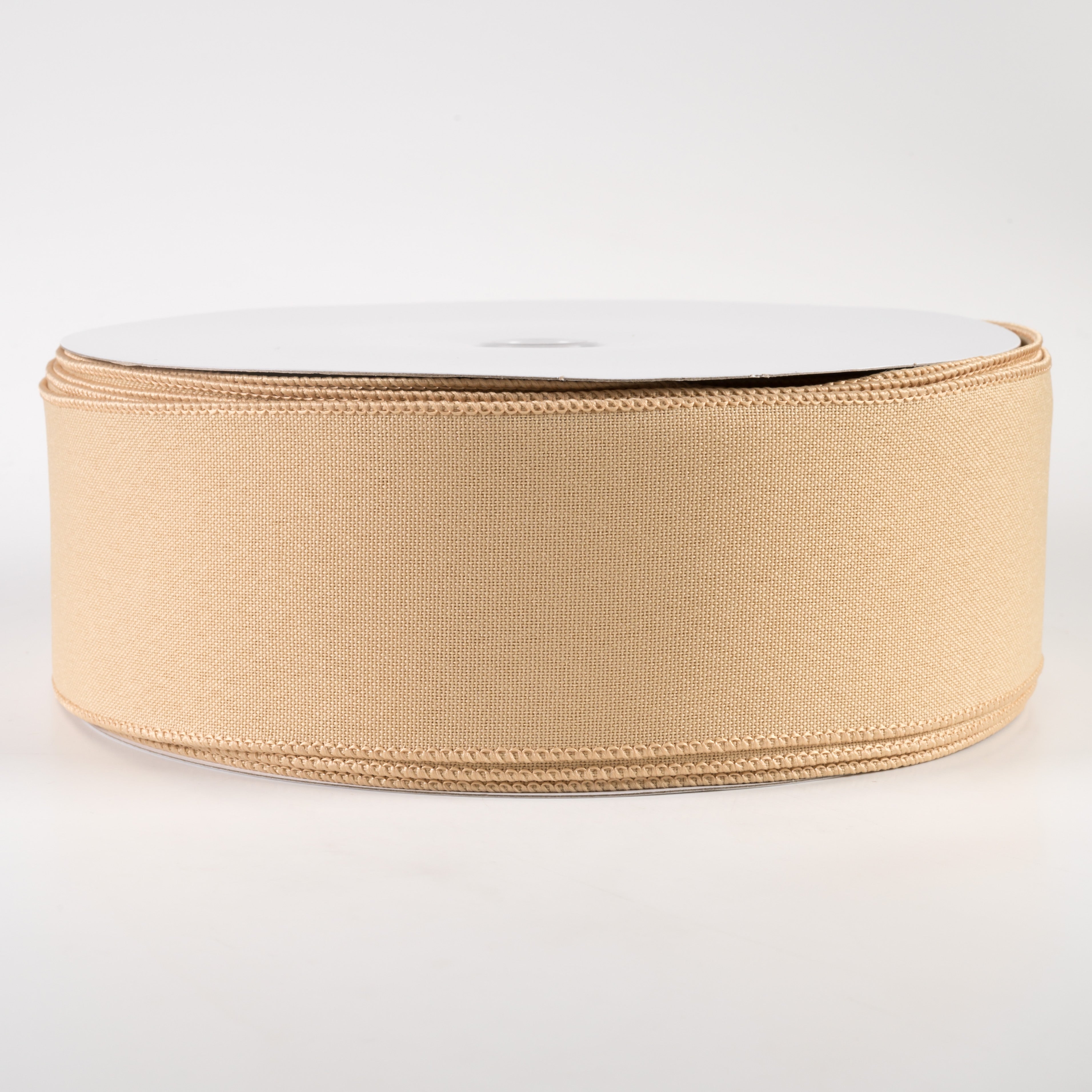 2.5" Value Faux Burlap Ribbon: Tan (50 Yards)