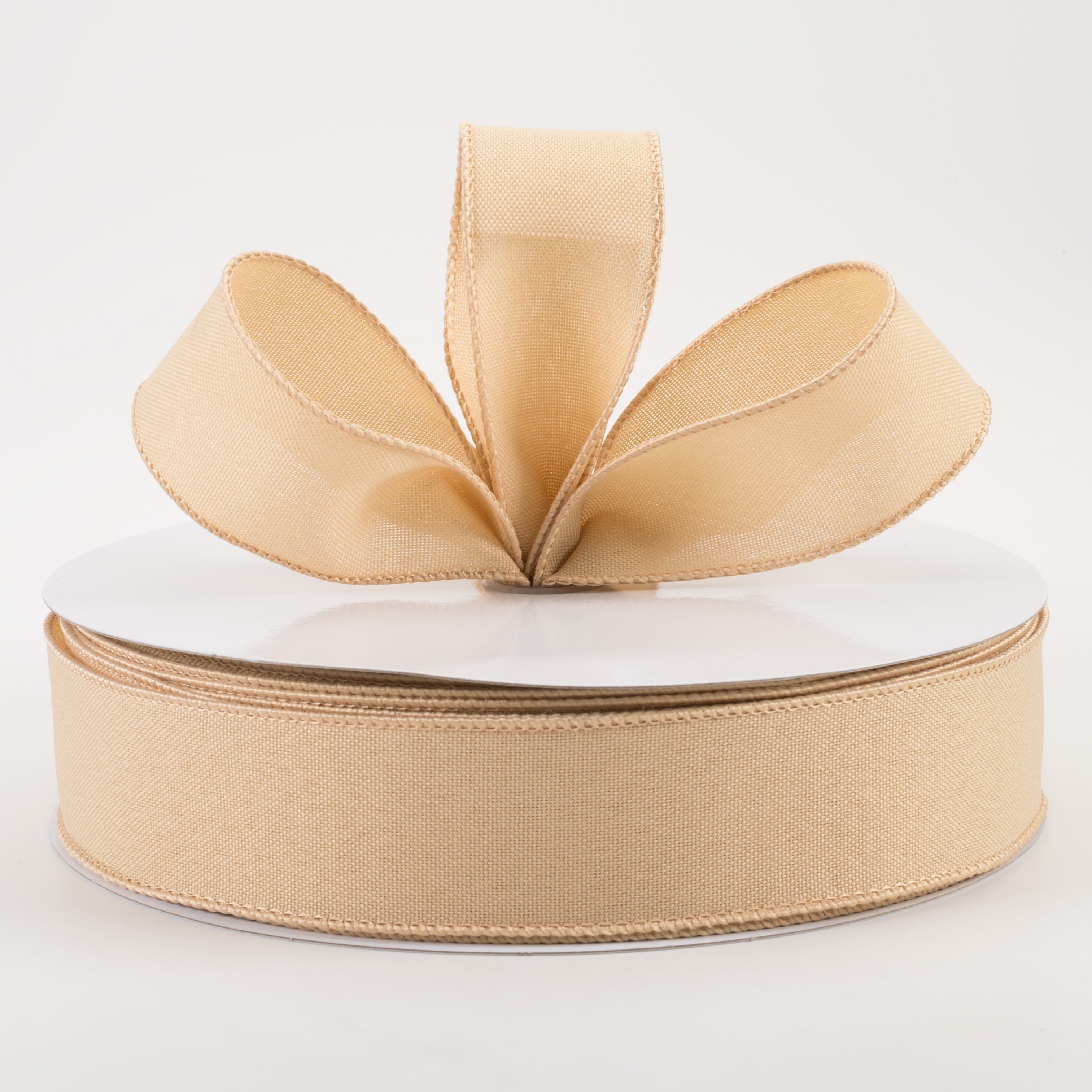 1.5" Value Faux Burlap Ribbon: Tan (50 Yards) Lifestyle Photo