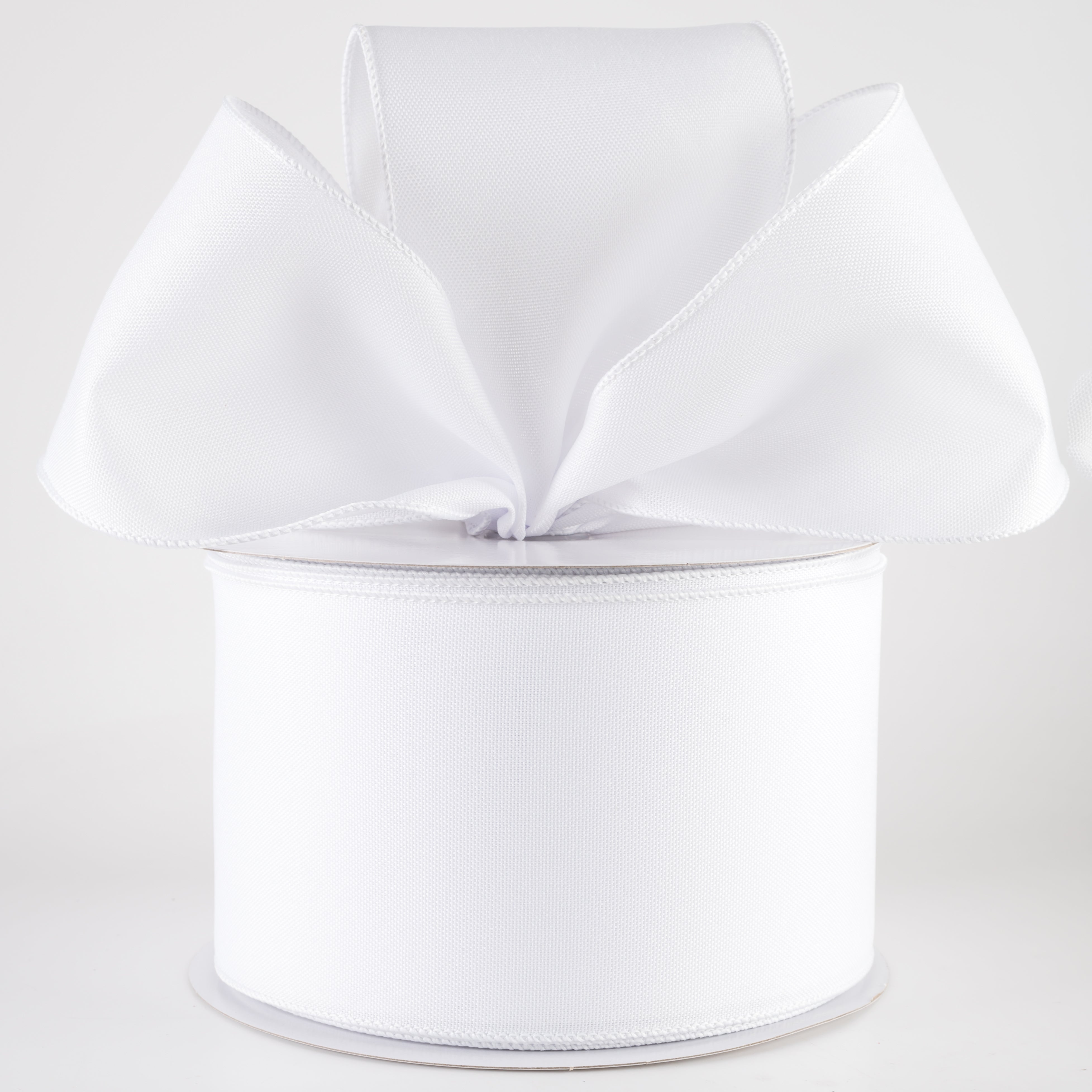 4" Value Faux Burlap Ribbon: White (100 Feet) Lifestyle Photo