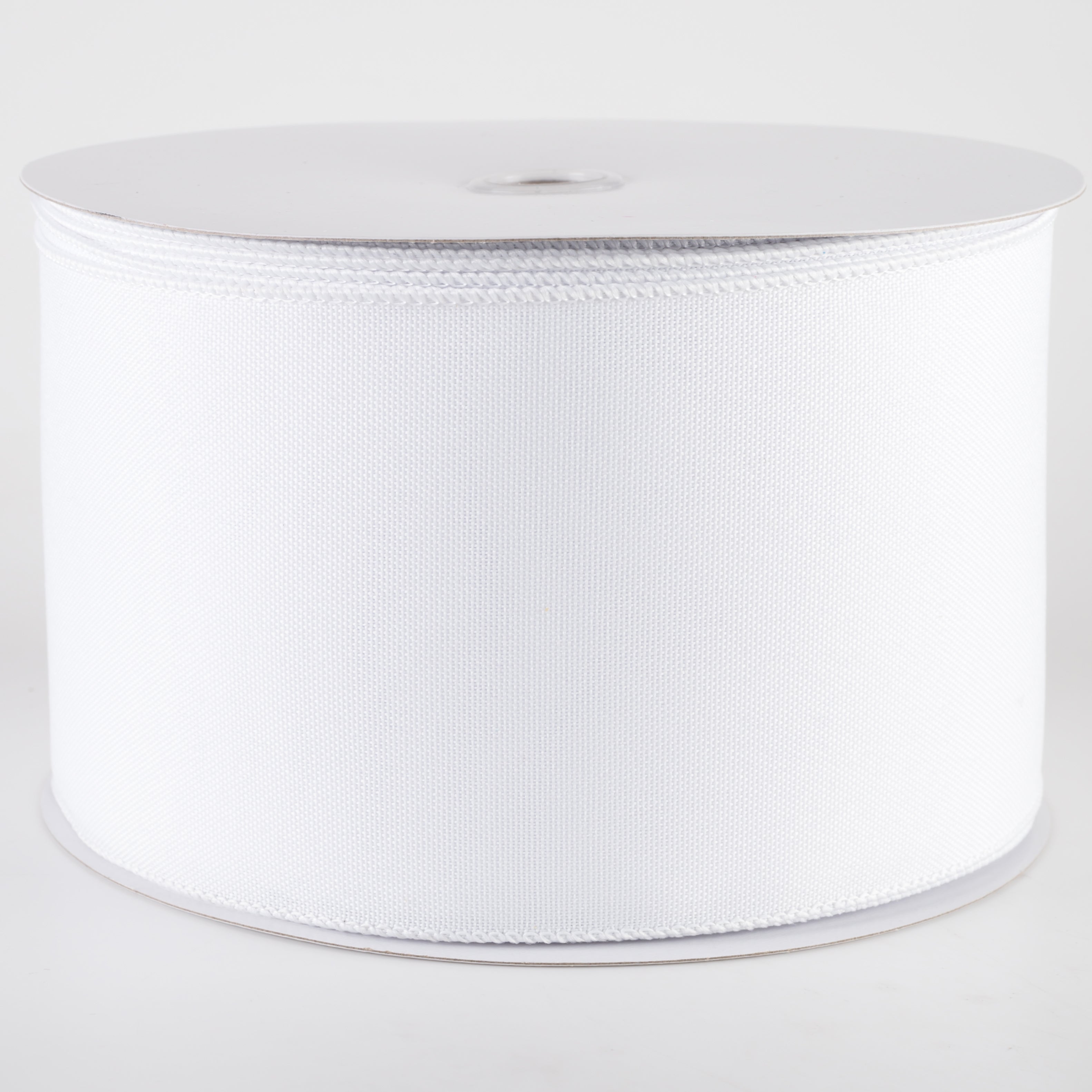 4" Value Faux Burlap Ribbon: White (100 Feet)