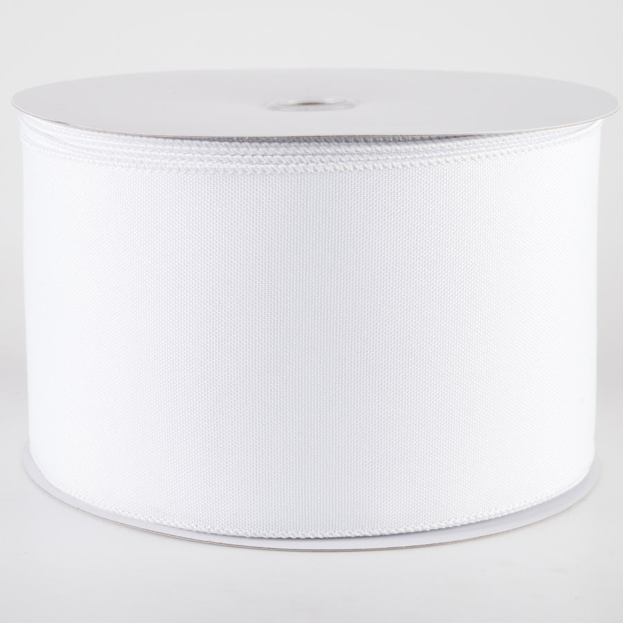 4" Value Faux Burlap Ribbon: White (100 Feet)