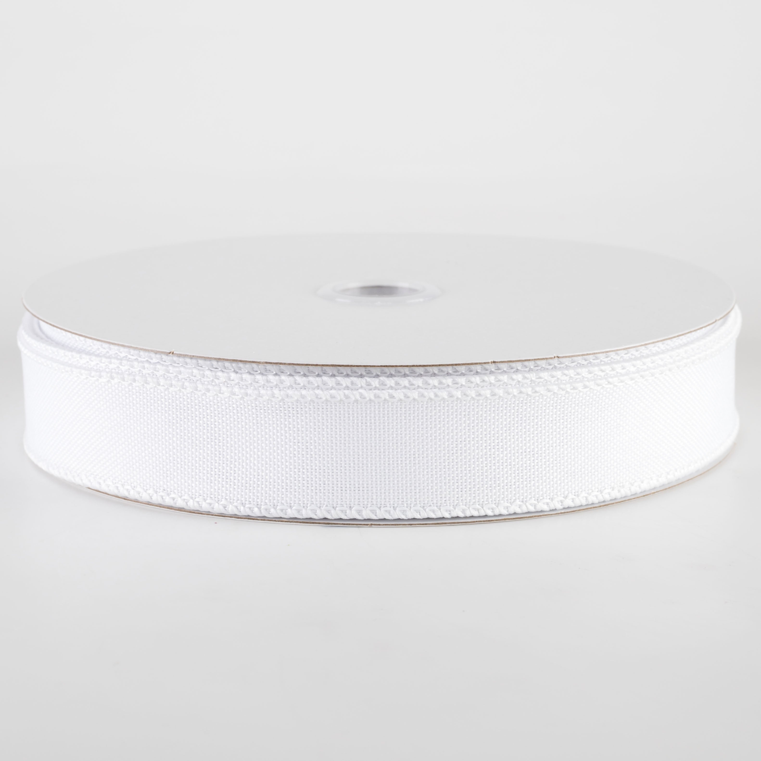 7/8" Value Faux Burlap Ribbon: White (25 Yards)