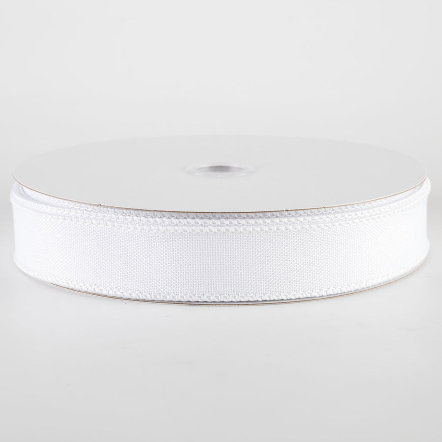 7/8" Value Faux Burlap Ribbon: White (25 Yards)