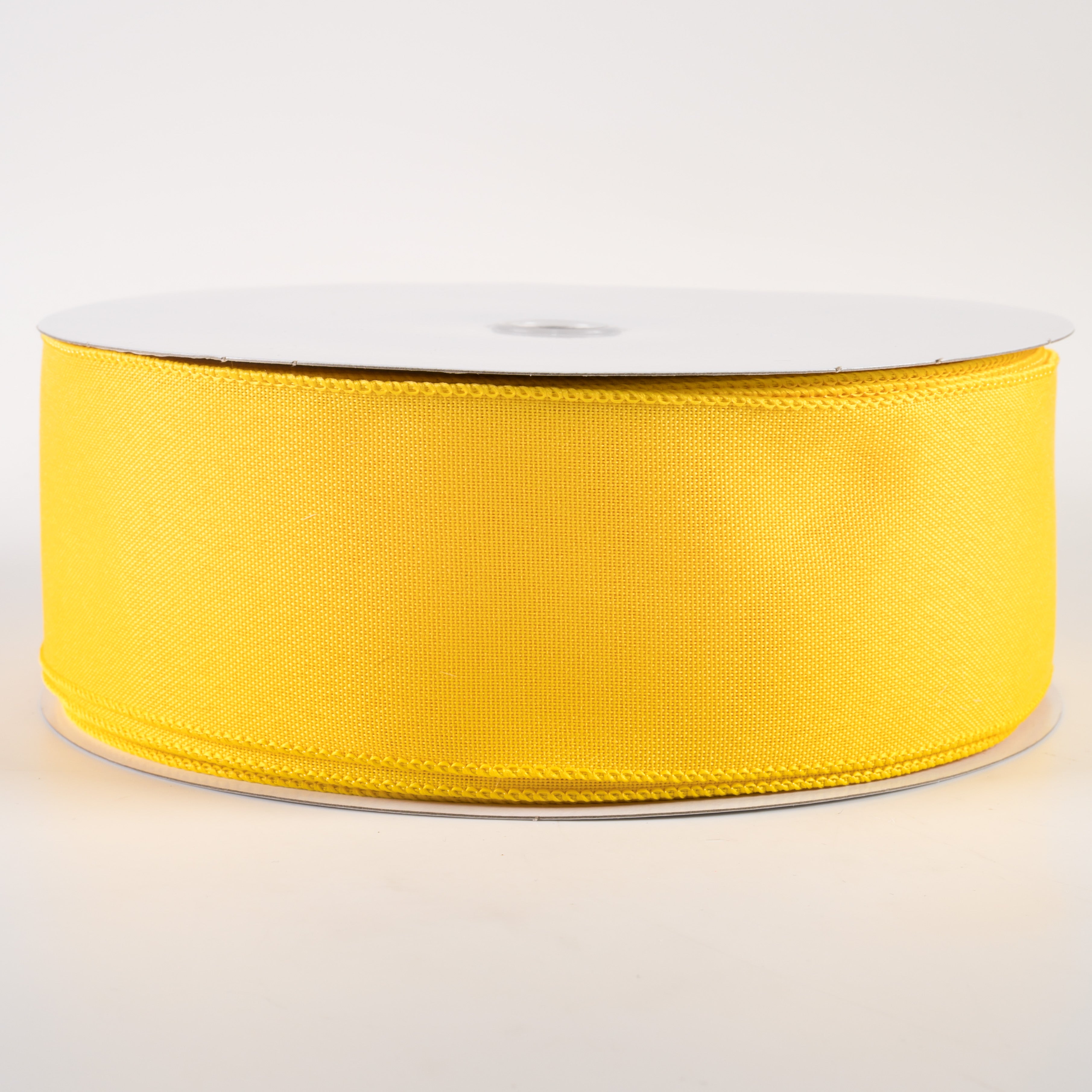 2.5" Value Faux Burlap Ribbon: Yellow (50 Yards)