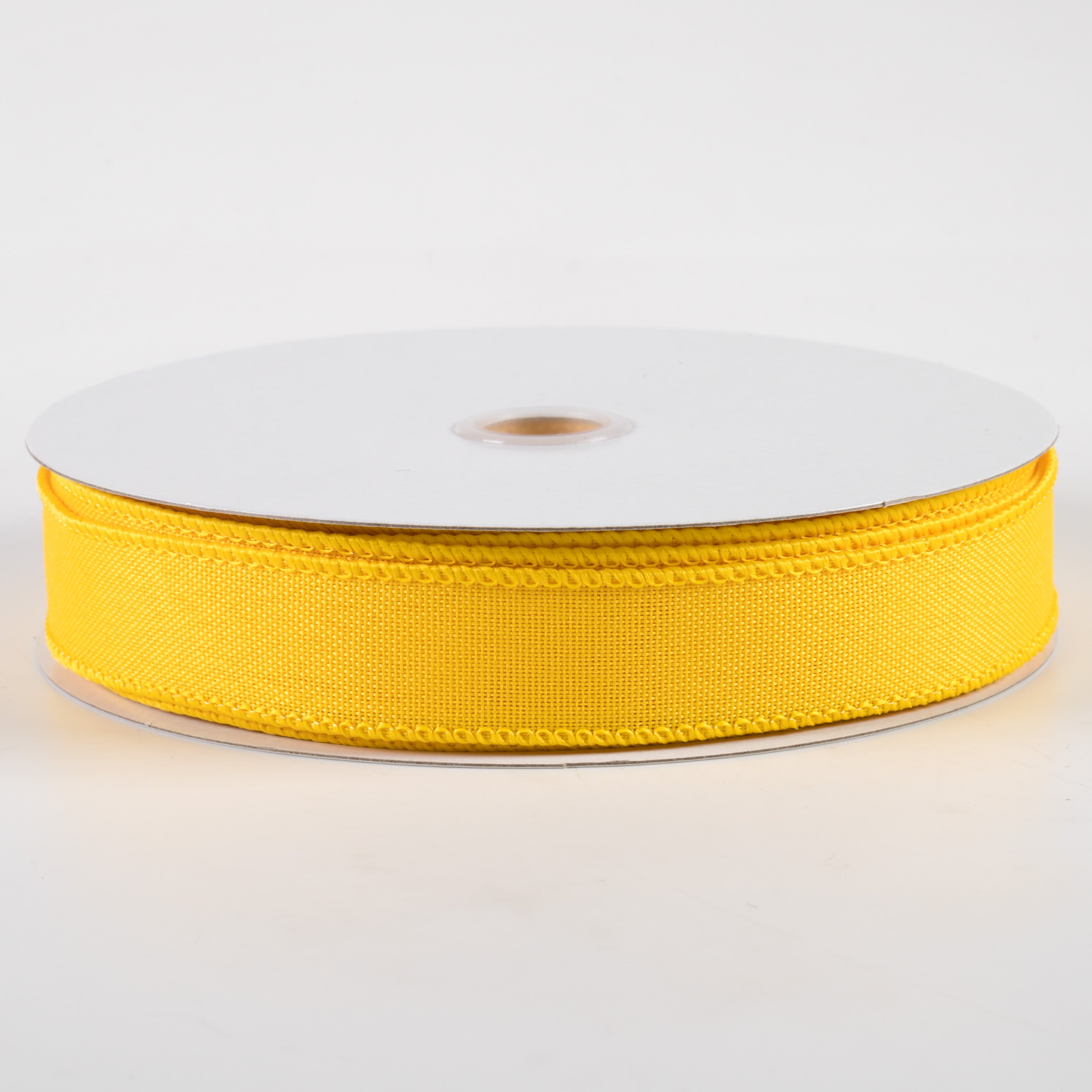 7/8" Value Faux Burlap Ribbon: Yellow (25 Yards)