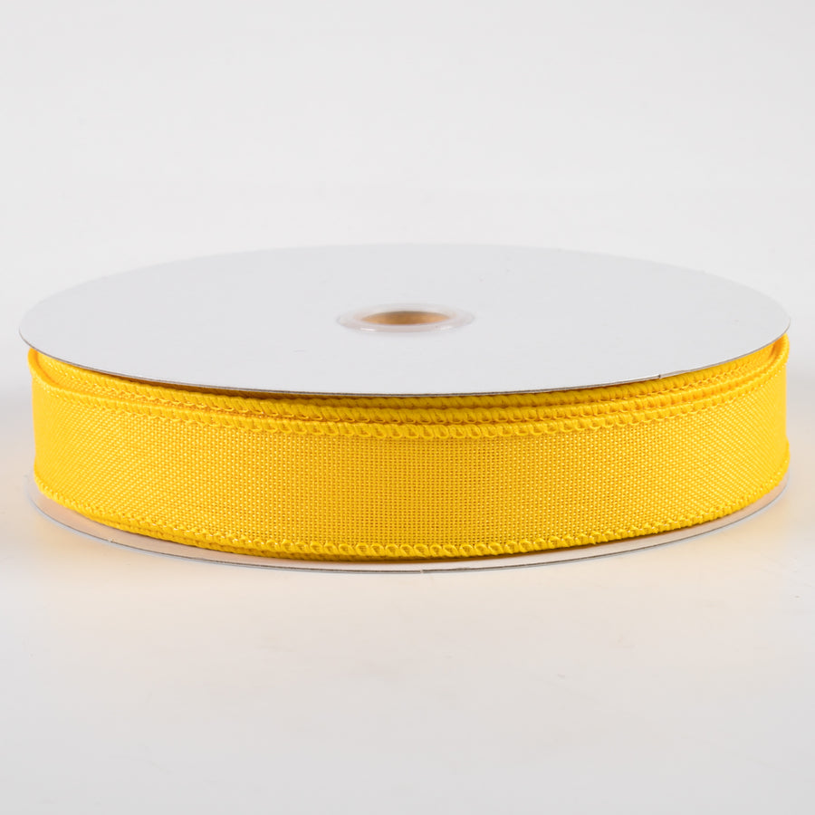 7/8" Value Faux Burlap Ribbon: Yellow (25 Yards)