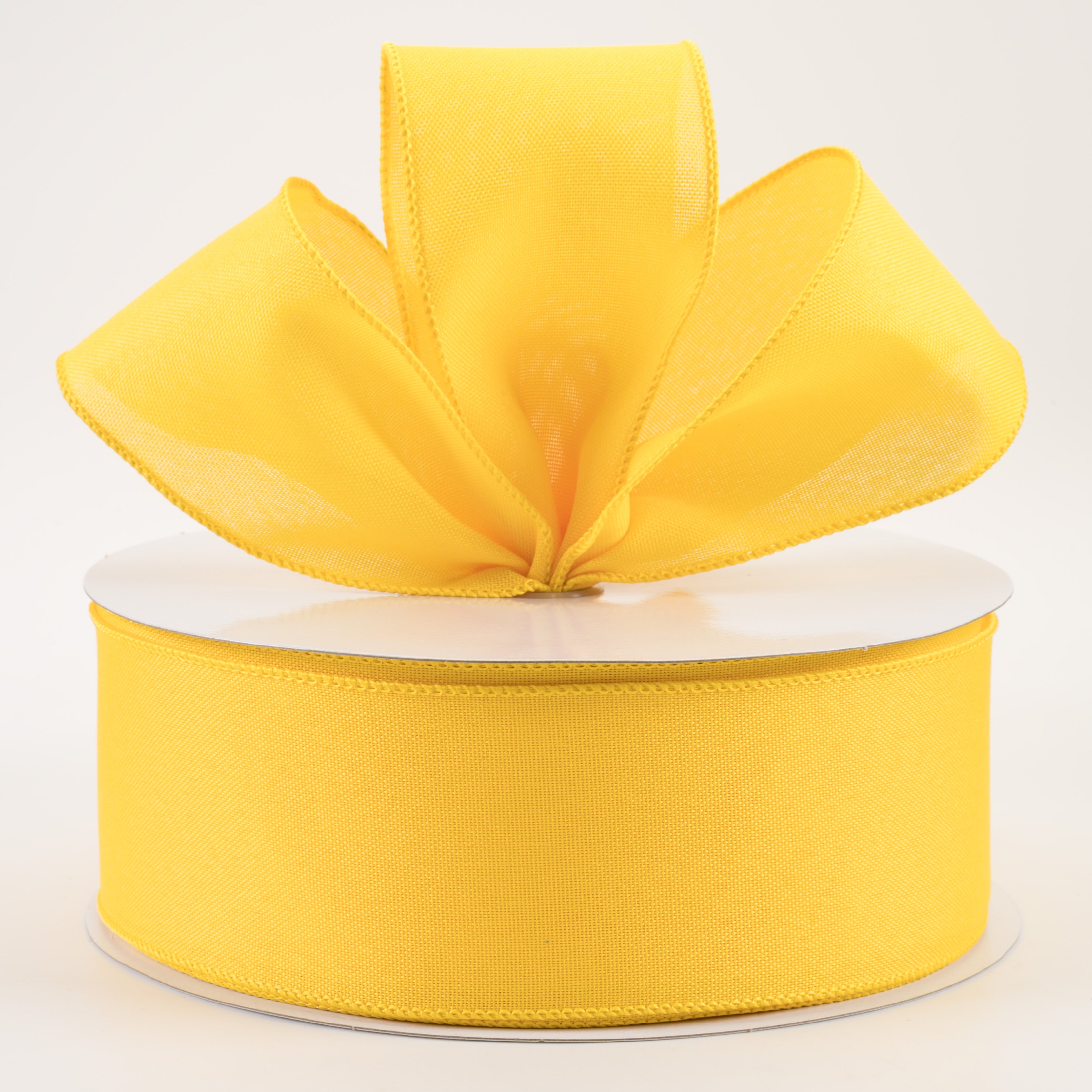 2.5" Value Faux Burlap Ribbon: Yellow (50 Yards) Lifestyle Photo