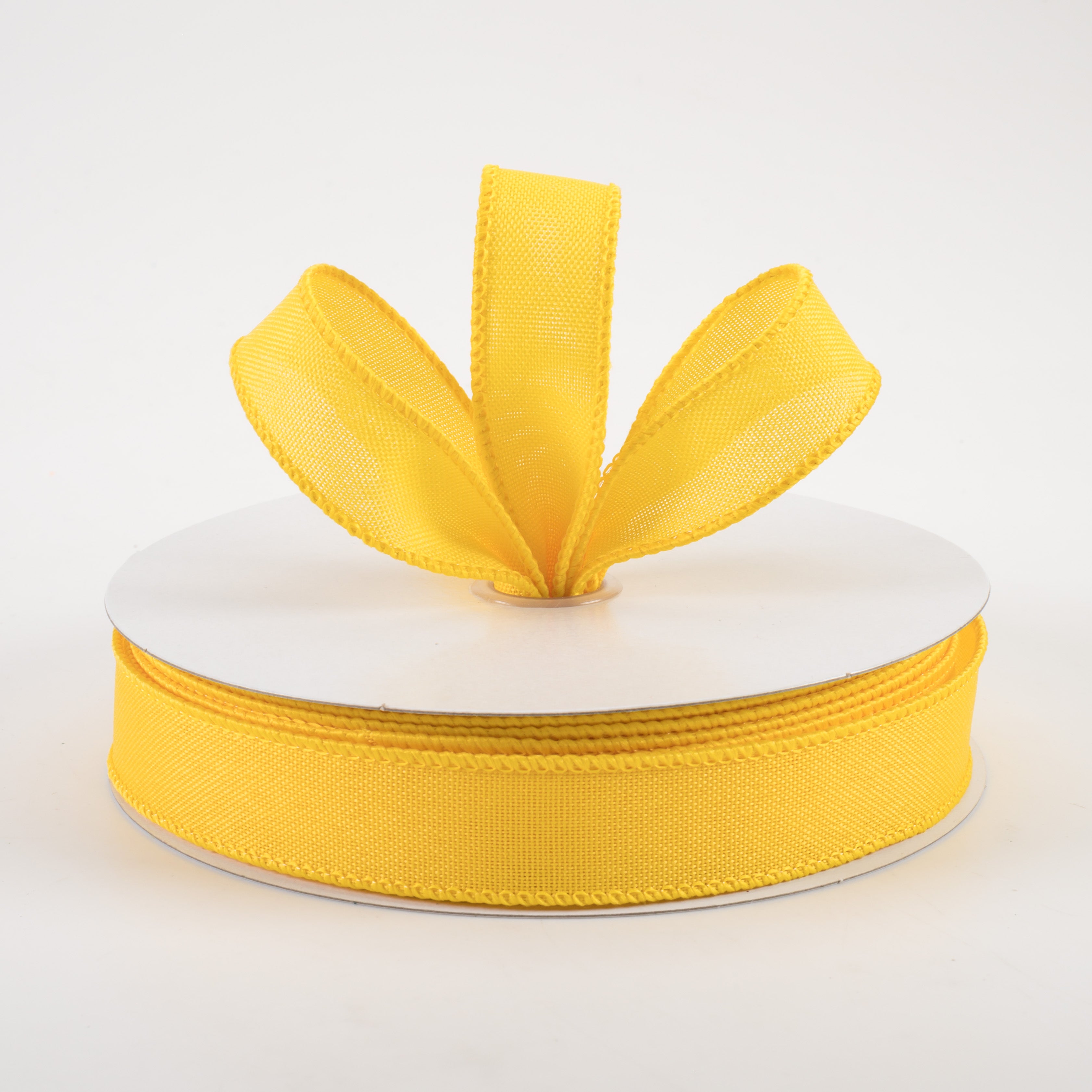 7/8" Value Faux Burlap Ribbon: Yellow (25 Yards) Lifestyle Photo