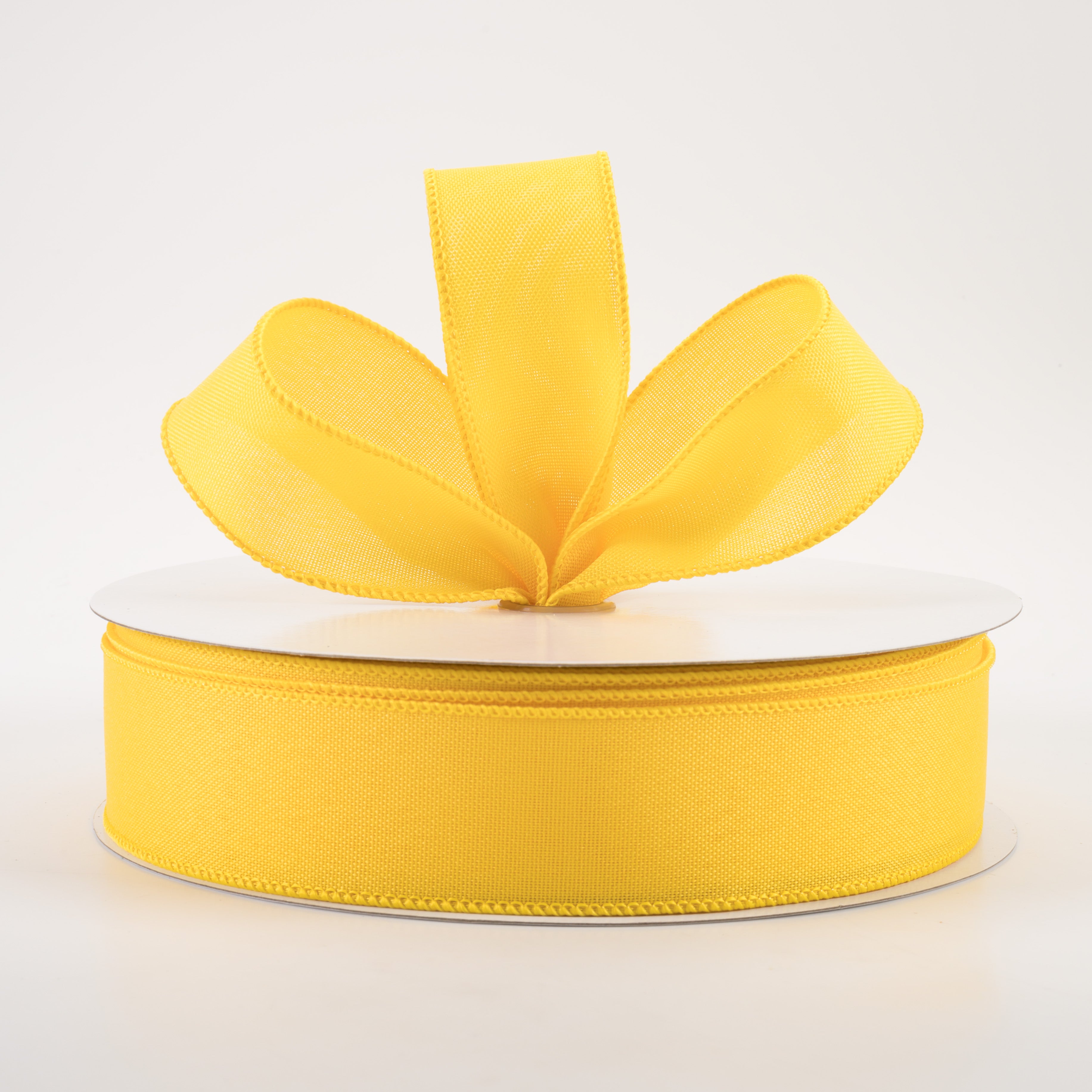 1.5" Value Faux Burlap Ribbon: Yellow (50 Yards) Lifestyle Photo