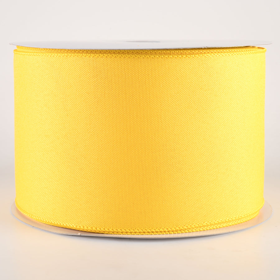 4" Value Faux Burlap Ribbon: Yellow (100 Feet)
