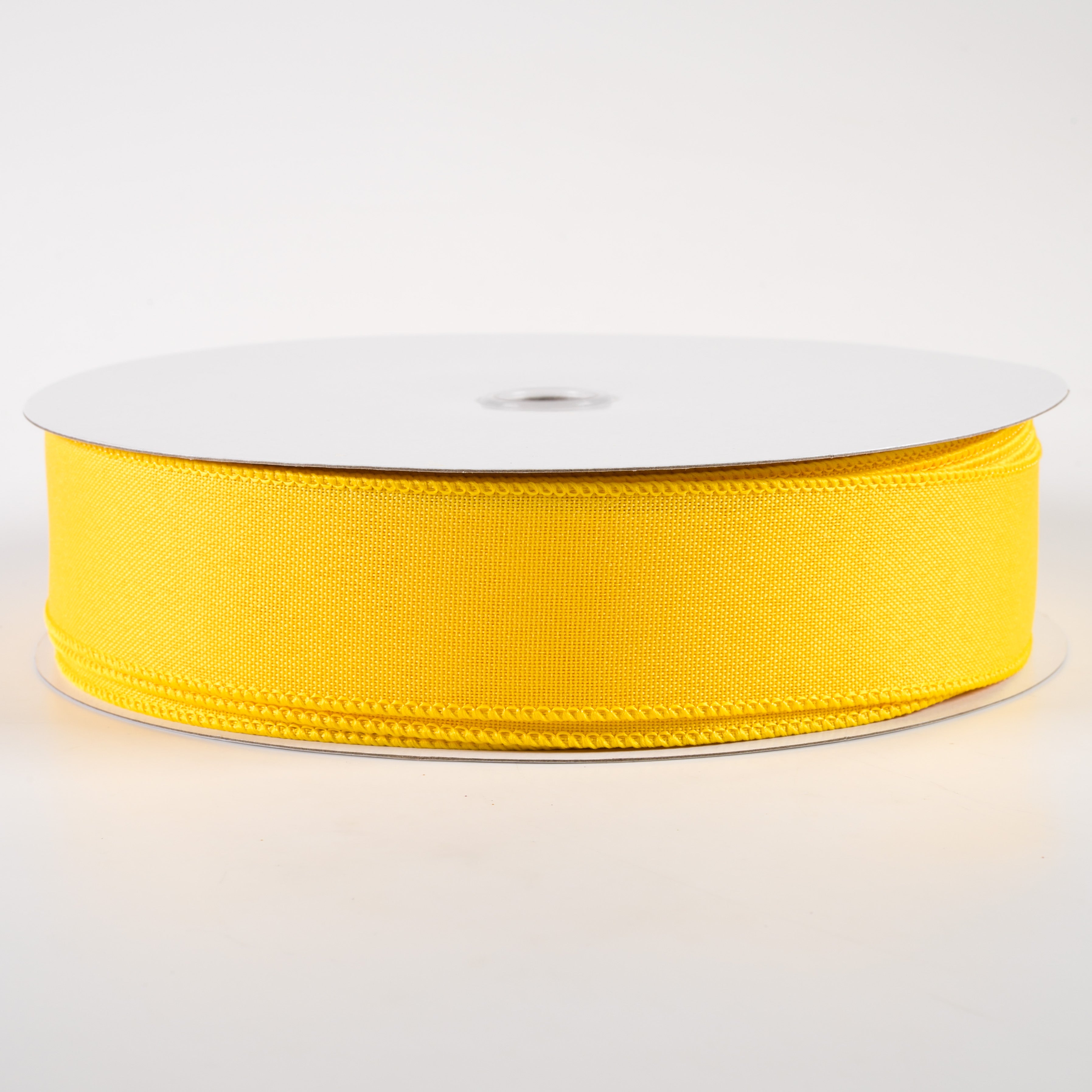 1.5" Value Faux Burlap Ribbon: Yellow (50 Yards)