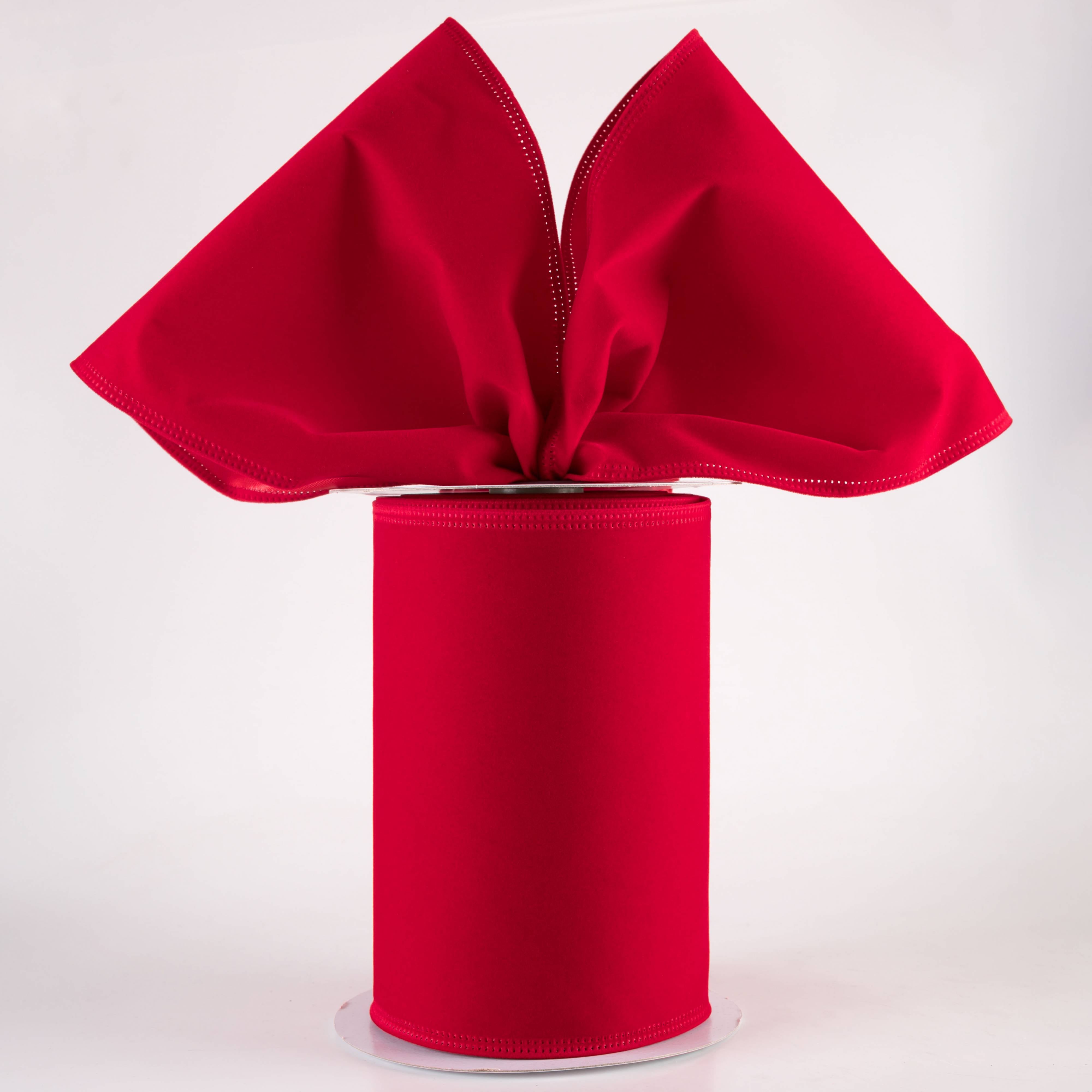 6" Value Velvet Ribbon: Bright Red (10 Yards) Lifestyle Photo