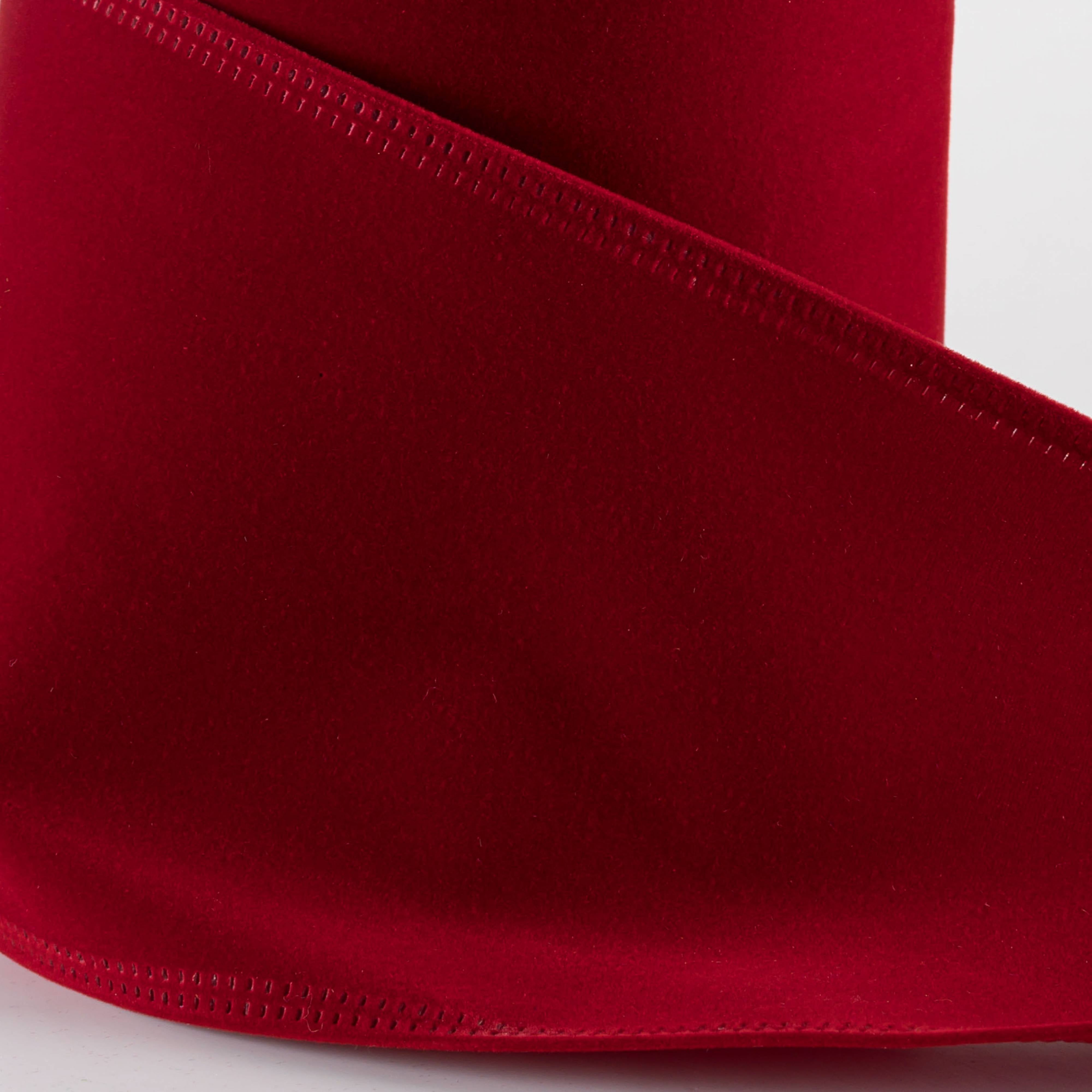 4" Value Velvet Ribbon: Dark Red (10 Yards) detail photo 3