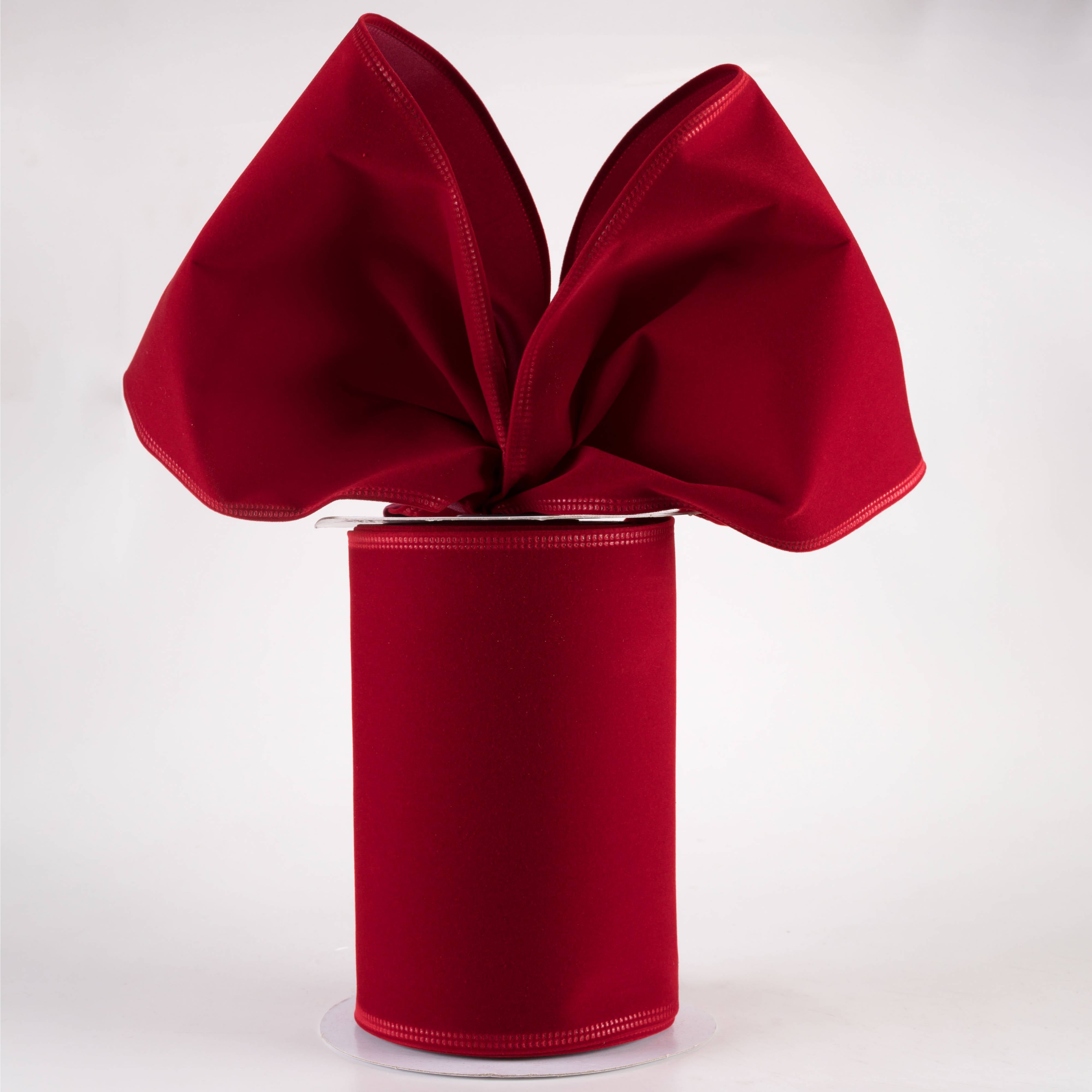 6" Value Velvet Ribbon: Dark Red (10 Yards) Lifestyle Photo