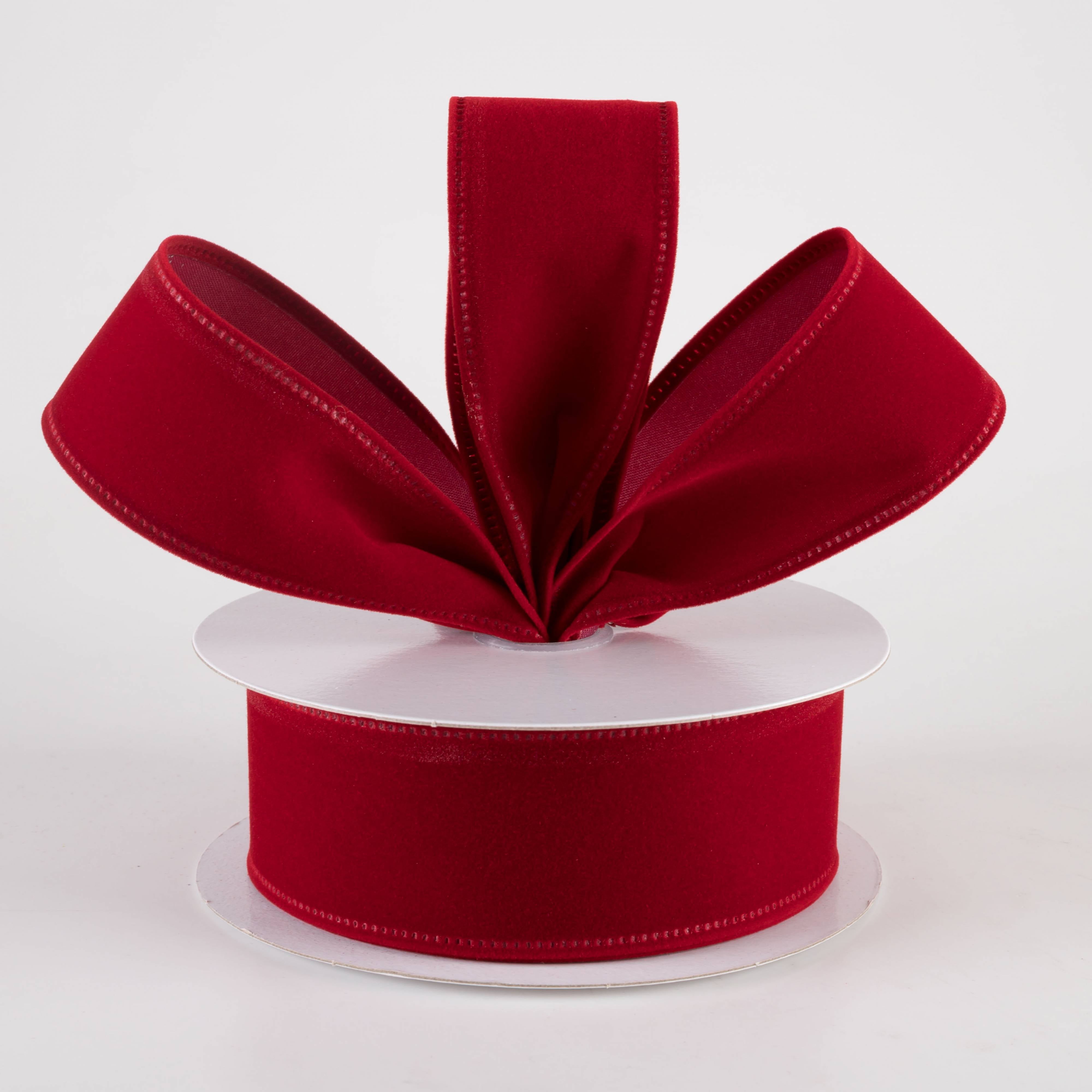 1.5" Value Velvet Ribbon: Dark Red (10 Yards) Lifestyle Photo